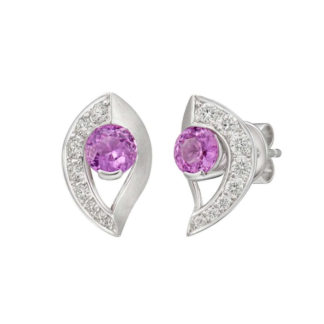 DeGem Respirer Pink Sapphire Earrings