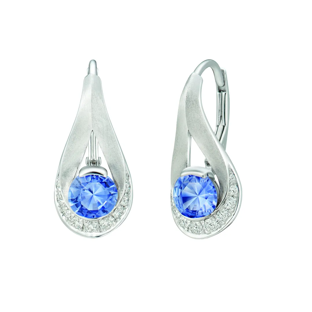 DeGem Respirer Sapphire Solitaire Earrings