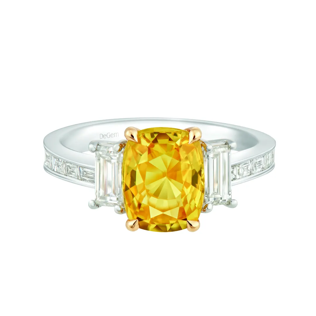 DeGem Yellow Sapphire Engagement Ring