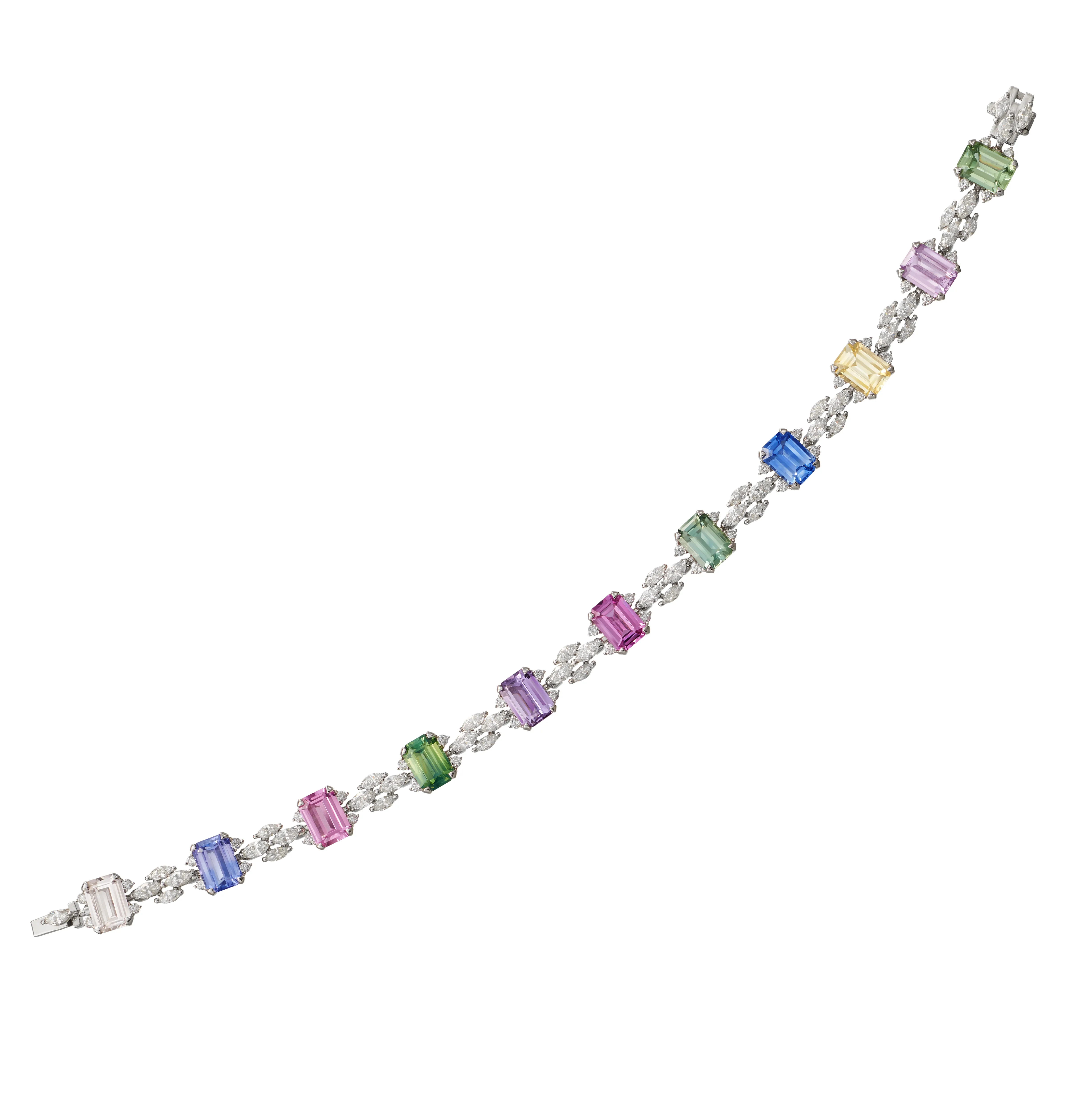 DeGem Fancy Colour Sapphire Diamond Bracelet