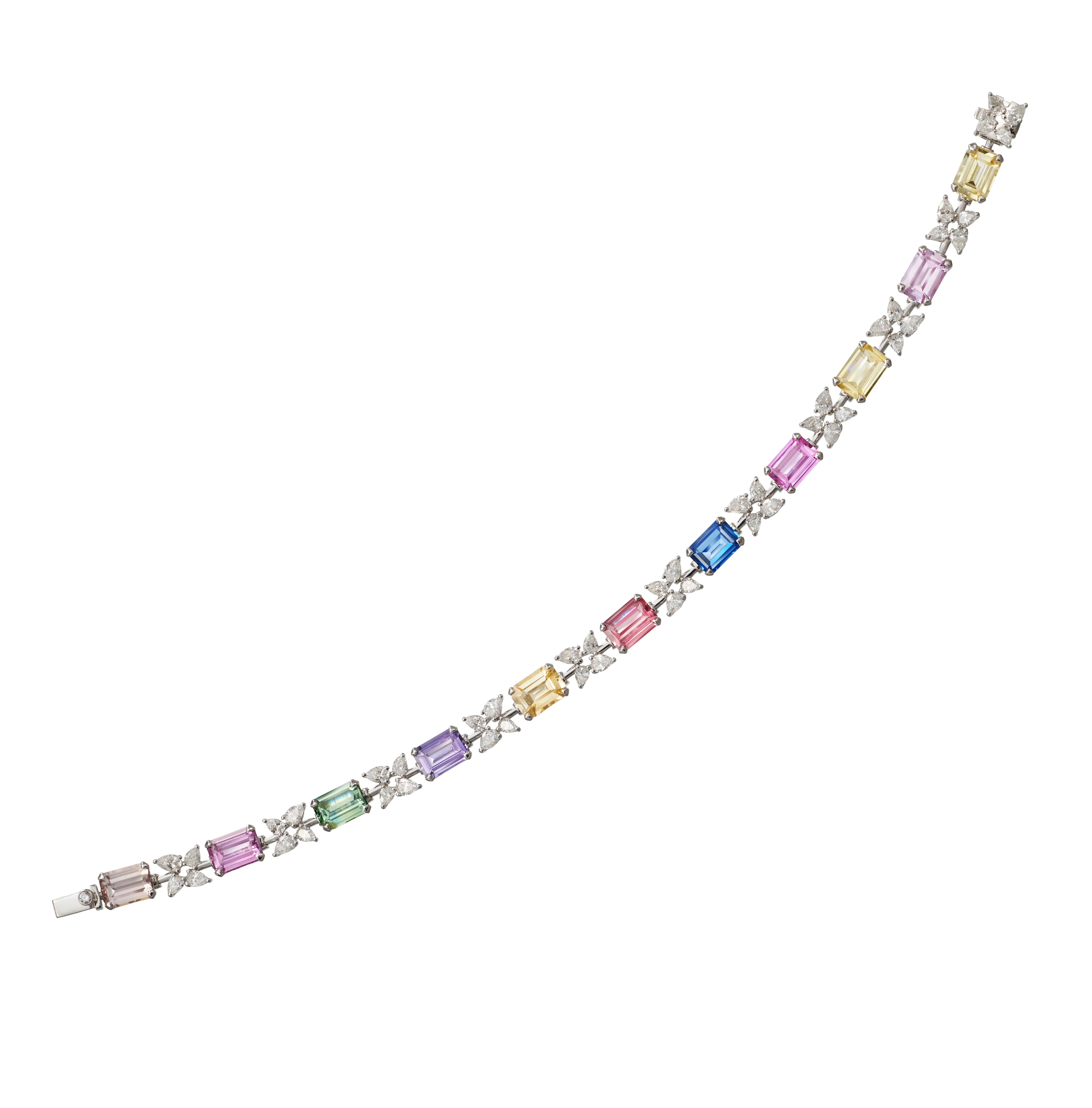 DeGem Fancy Colour Sapphire Diamond Bracelet