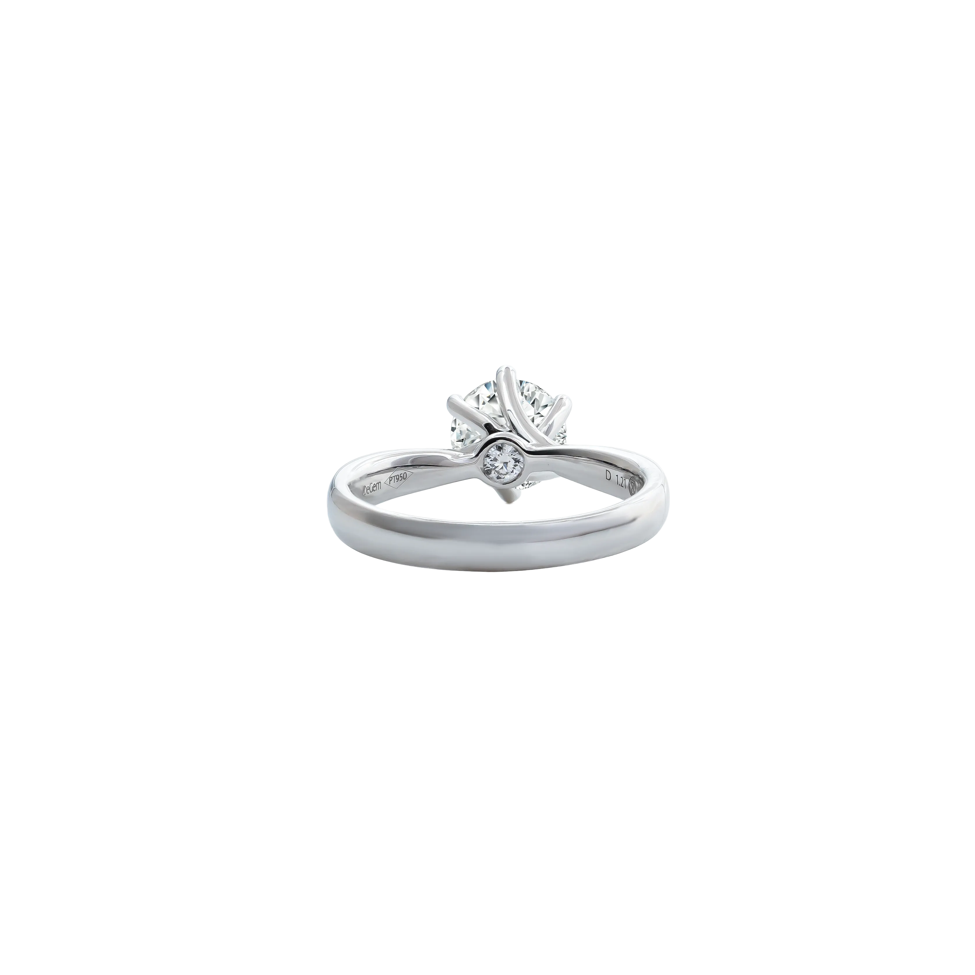 BrilliantC Secret Solitaire Diamond Ring in Platinum - Side View - DeGem Malaysia