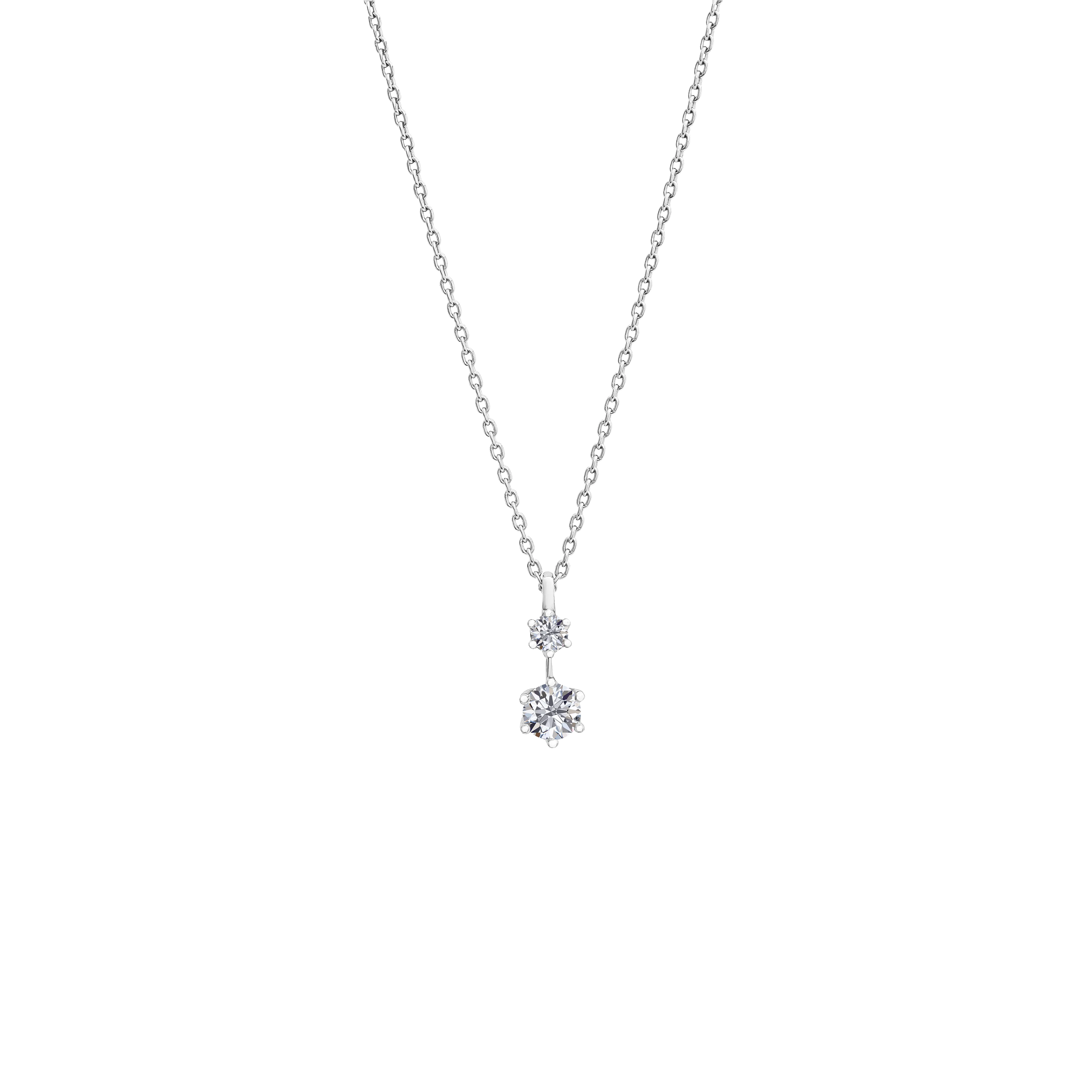 BrilliantC Twine Diamond Necklace in Platinum - Front View - DeGem Malaysia