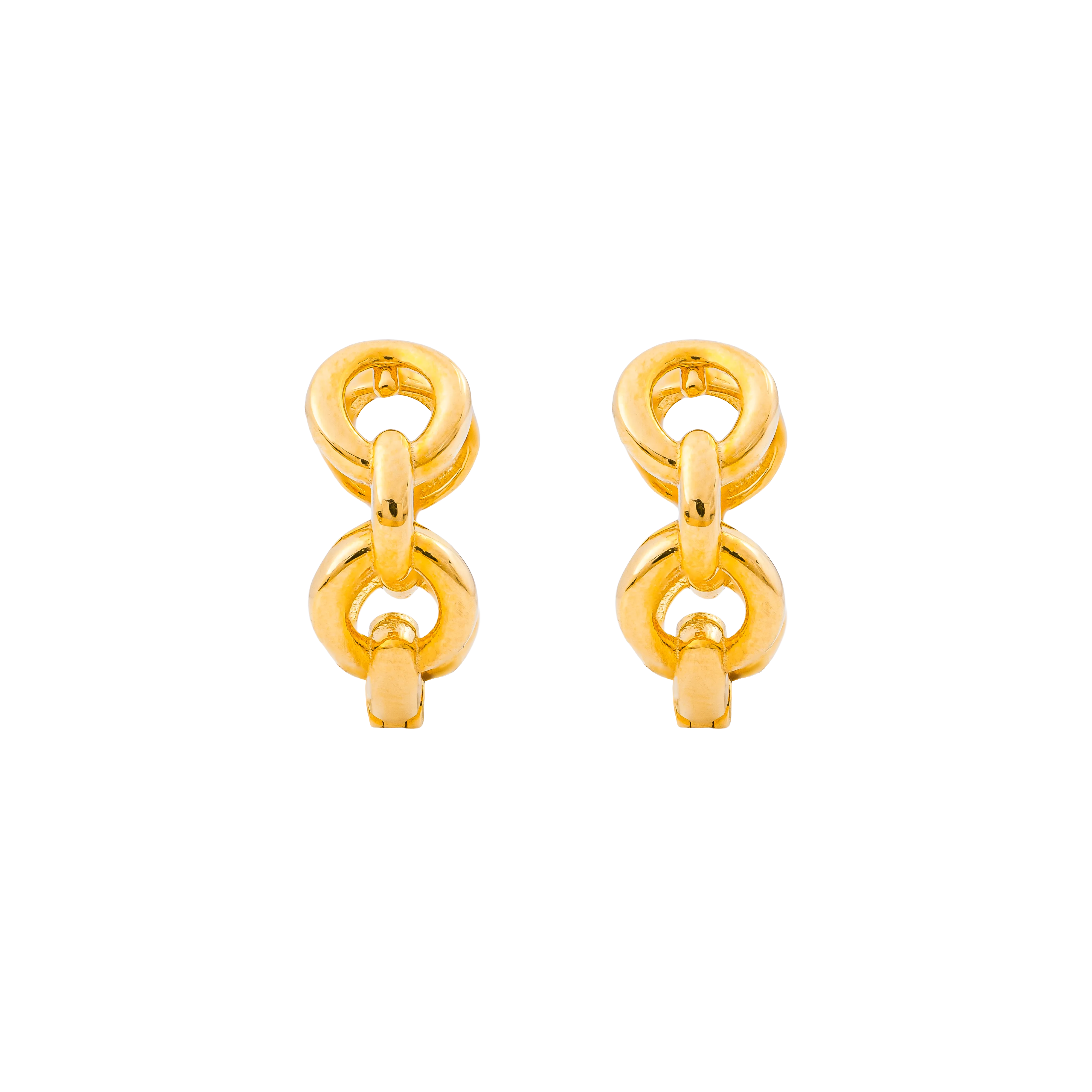 Aurea Gold Hoop Earring in 916 Yellow Gold - DeGem Malaysia