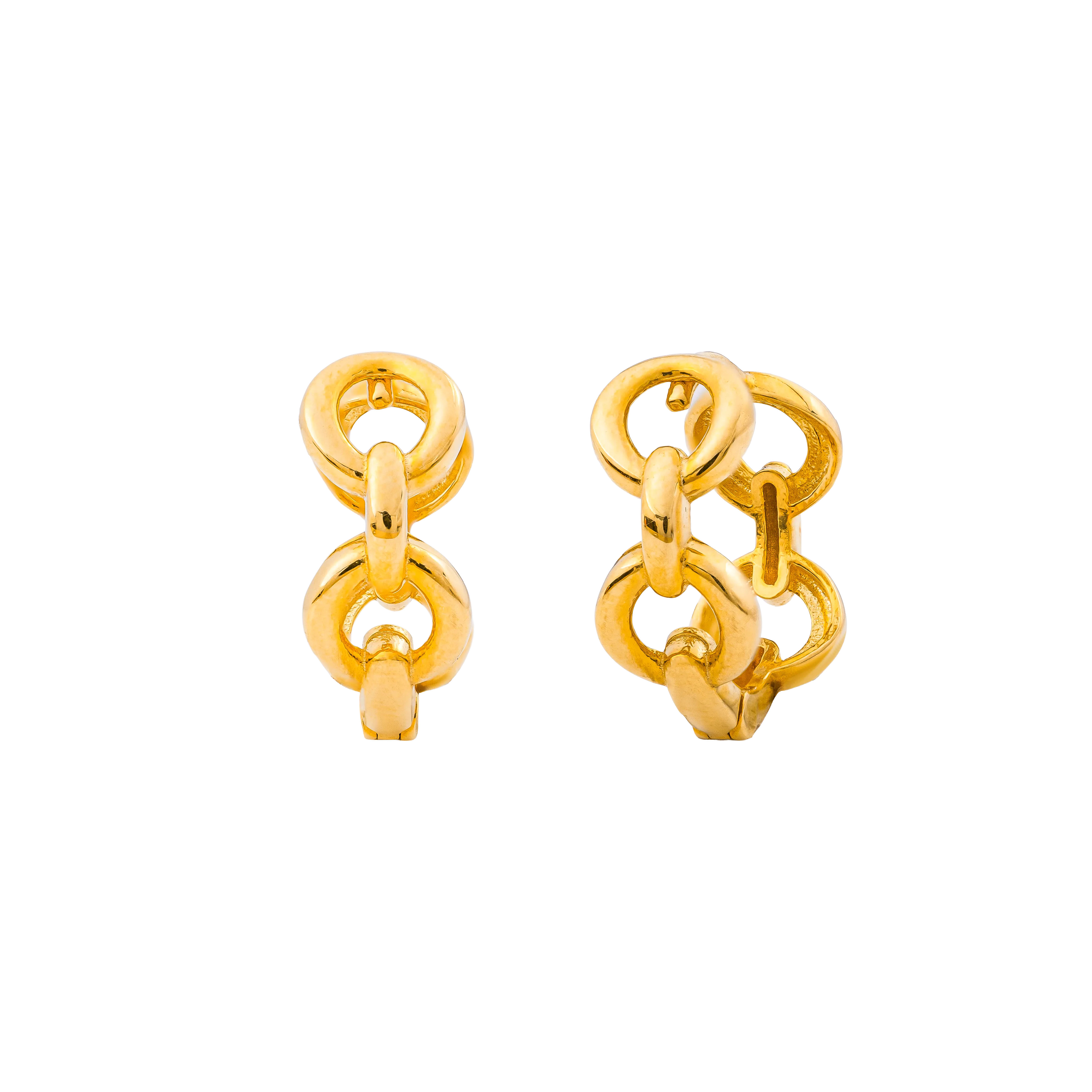Aurea Gold Hoop Earring in 916 Yellow Gold - DeGem Malaysia