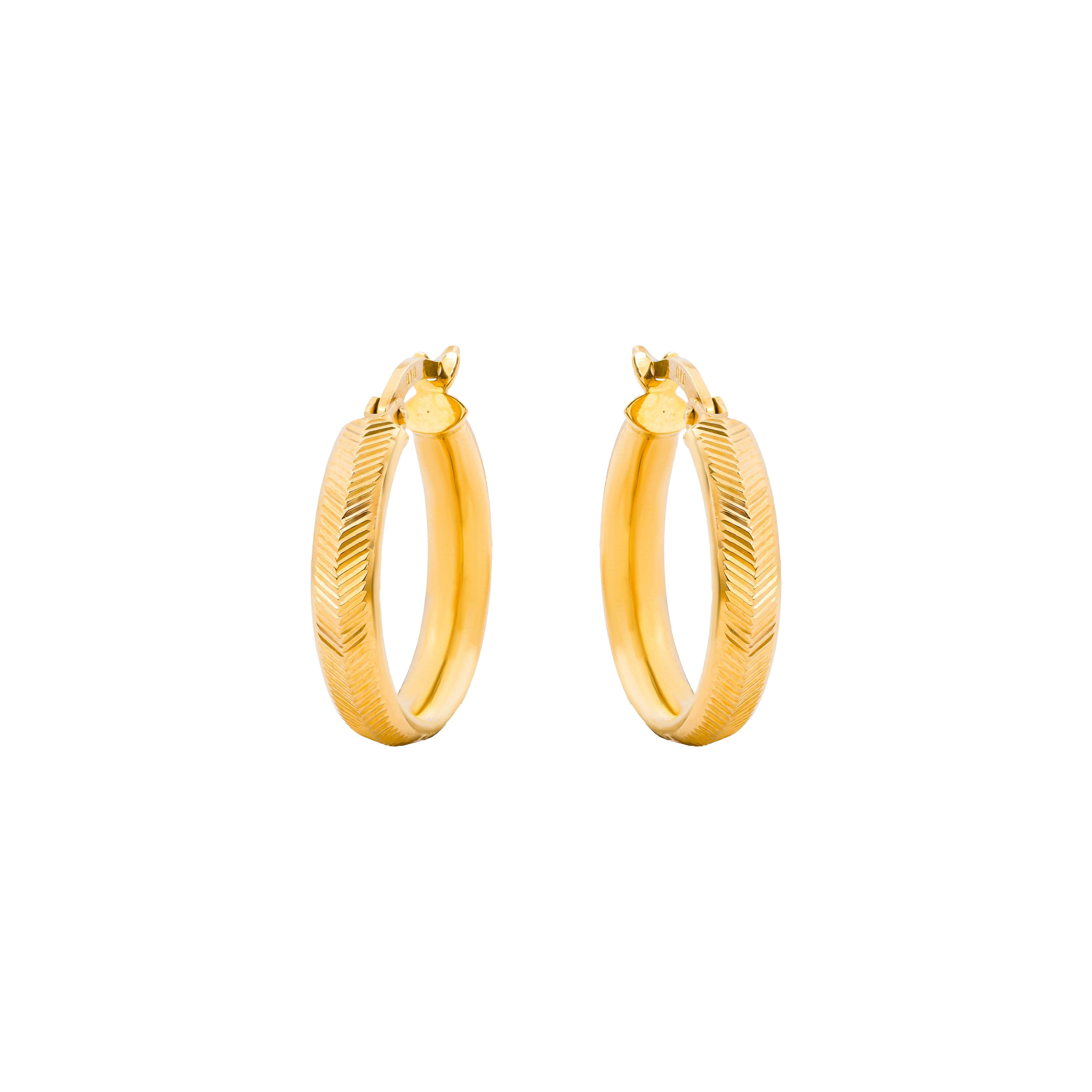 Aurea Gold Hoop Earring in 916 Yellow Gold - DeGem Malaysia