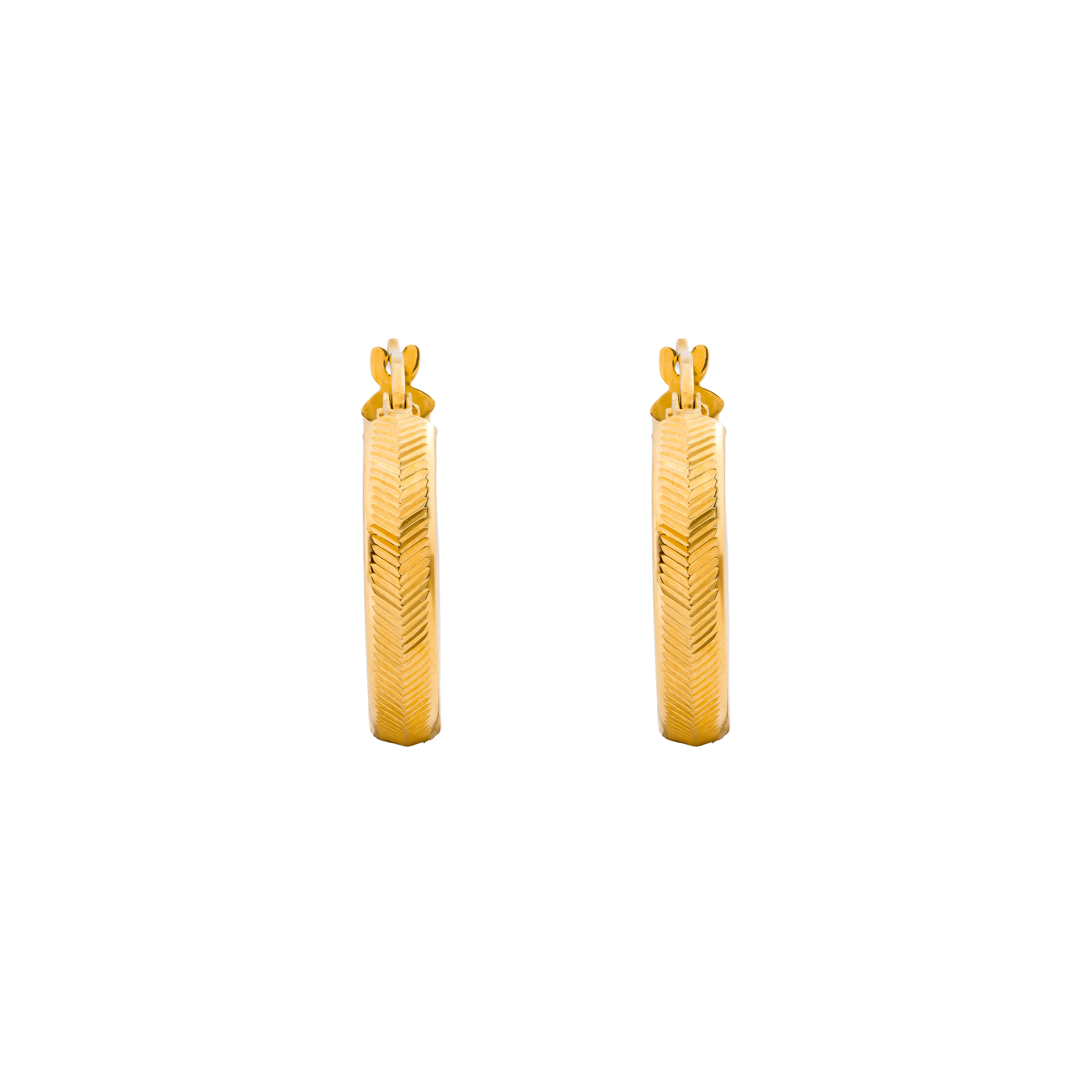Aurea Gold Hoop Earring in 916 Yellow Gold - DeGem Malaysia