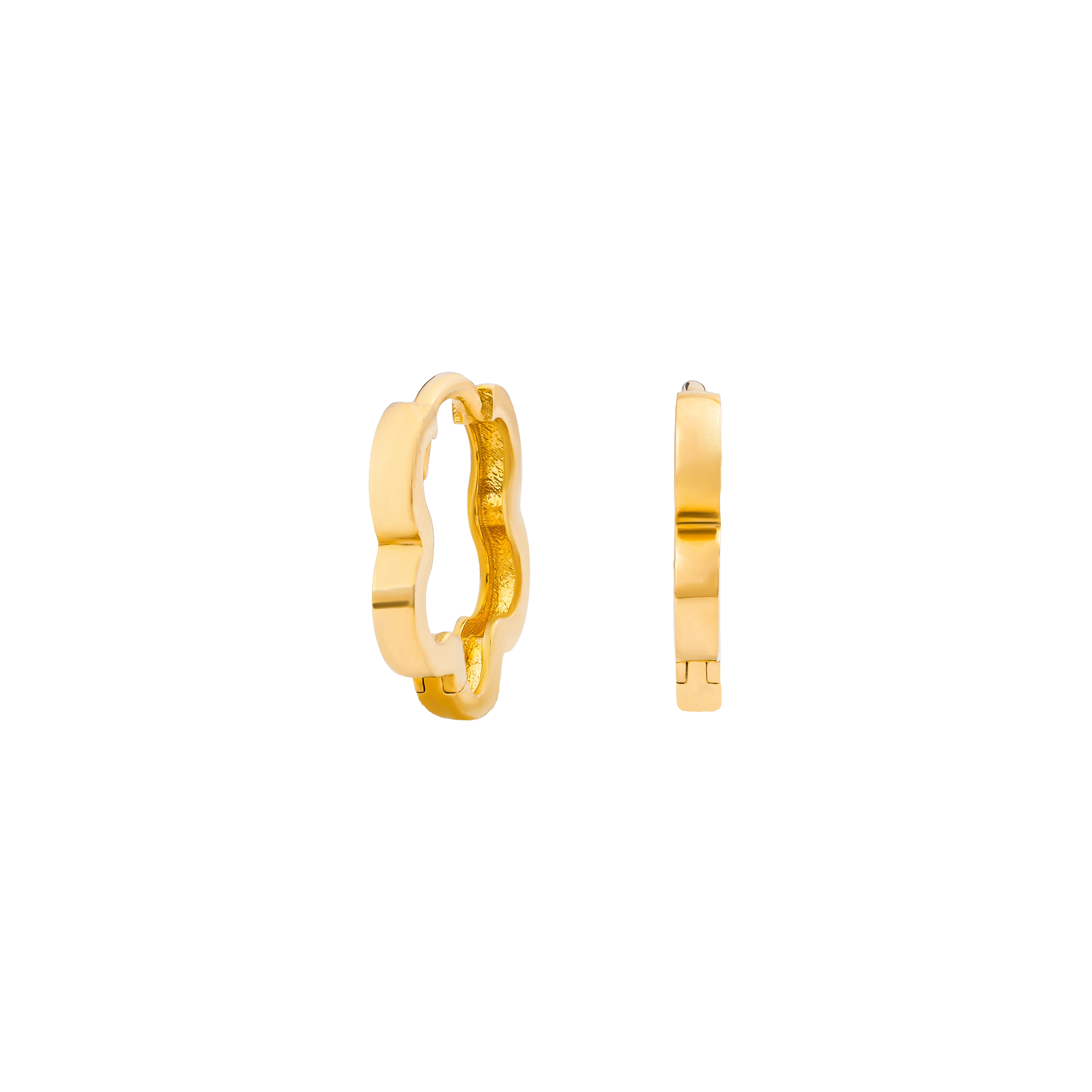 Aurea Gold Hoop Earring in 916 Yellow Gold - DeGem Malaysia