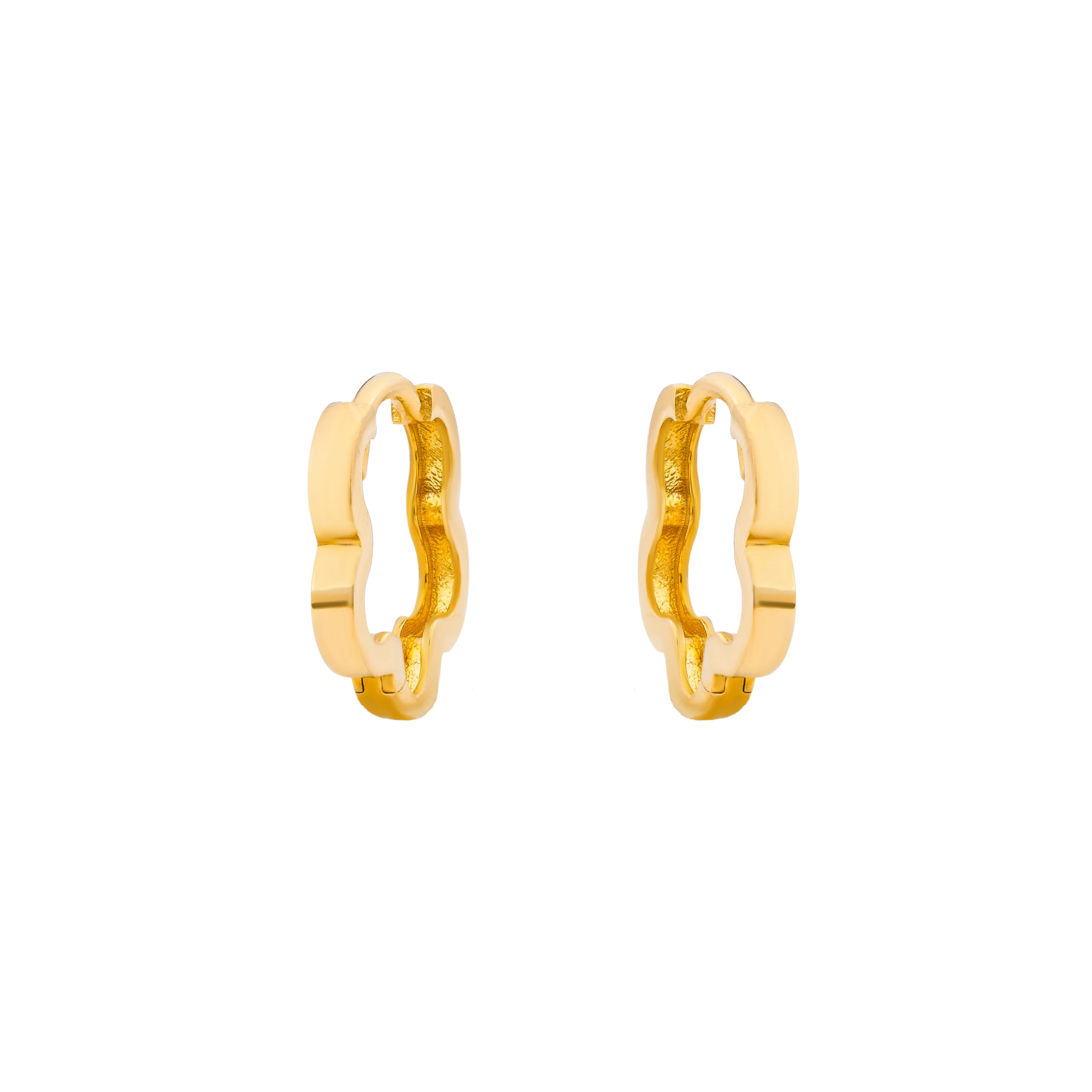 Aurea Gold Hoop Earring in 916 Yellow Gold - DeGem Malaysia