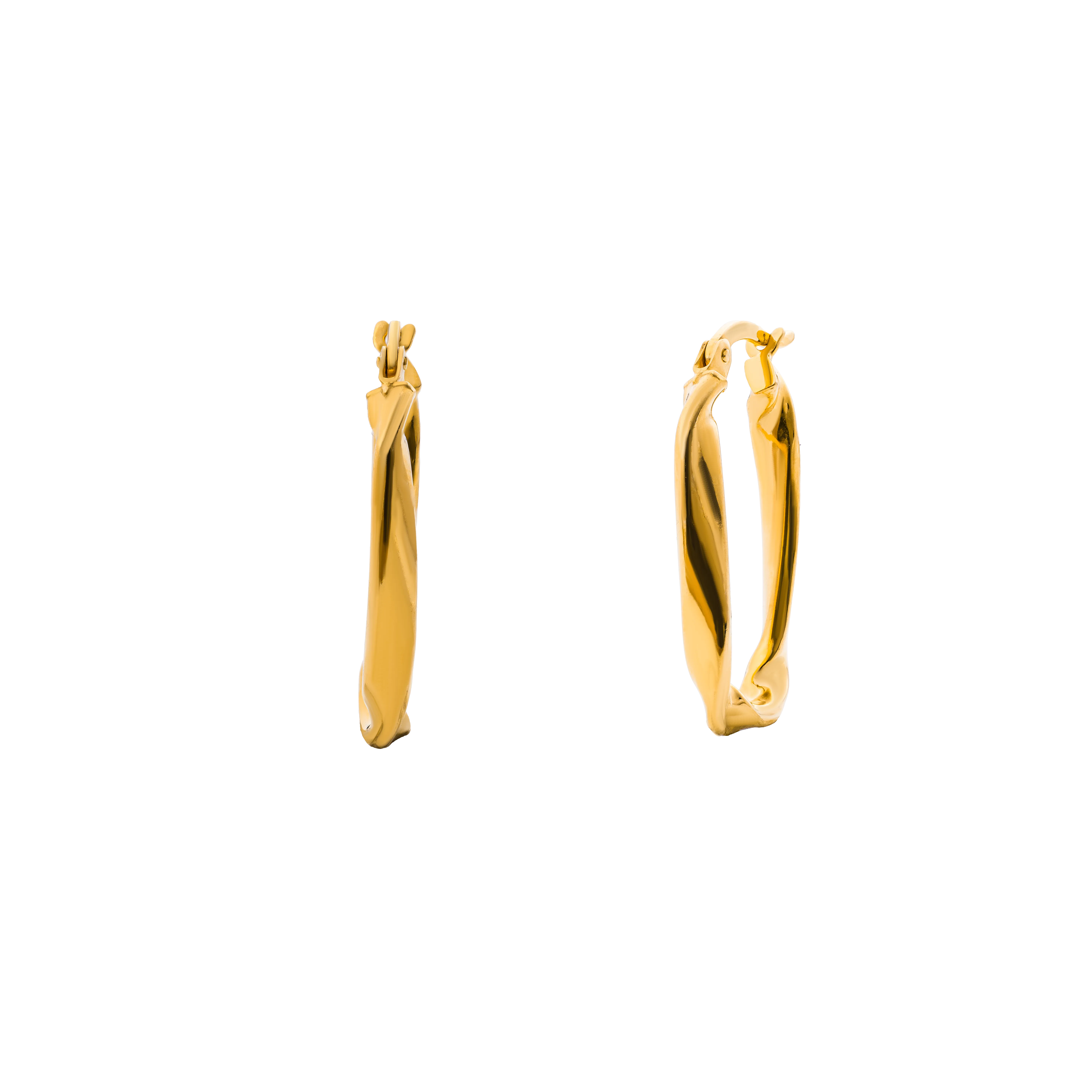 Aurea Gold Hoop Earring in 916 Yellow Gold - DeGem Malaysia