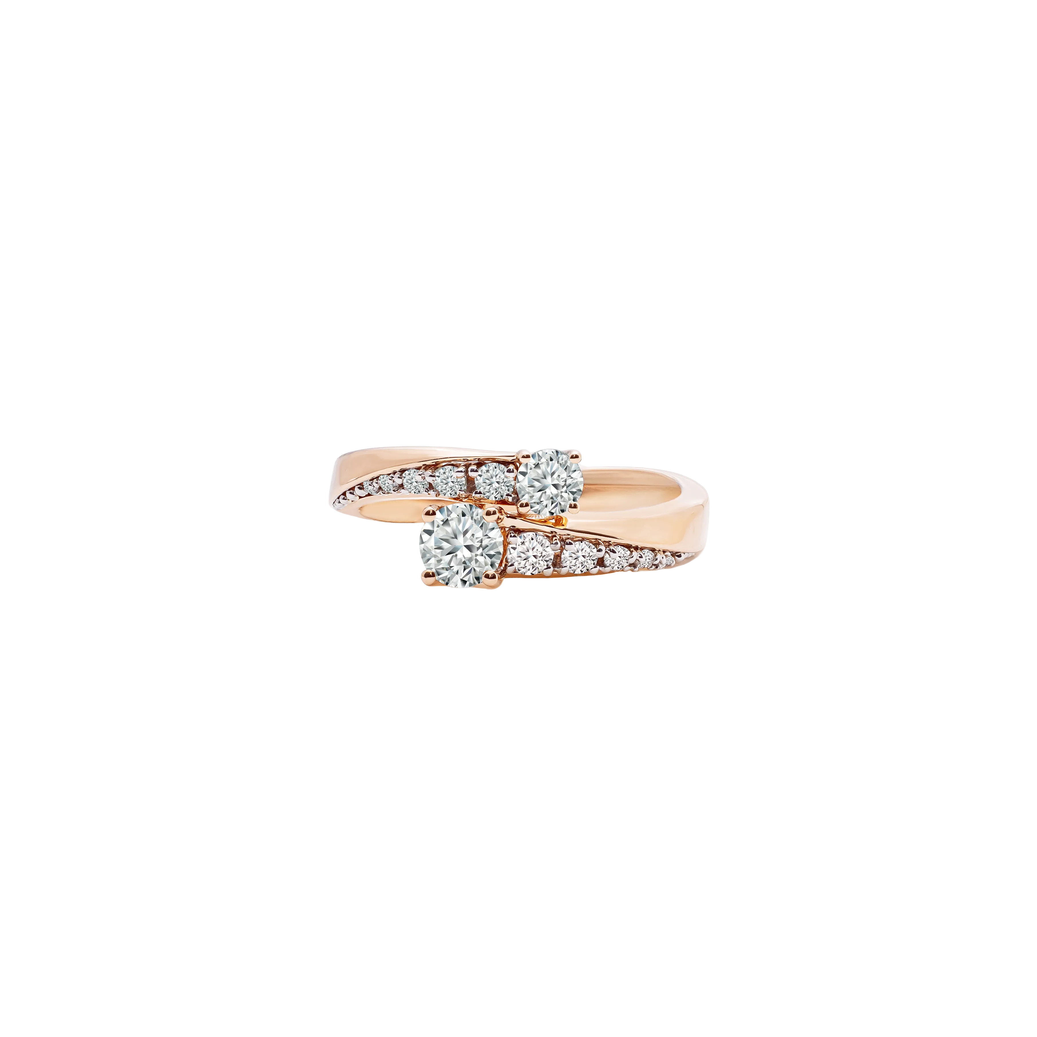 BrilliantC Still Rose Gold Diamond Ring in 18K Rose Gold - Side View - DeGem Malaysia