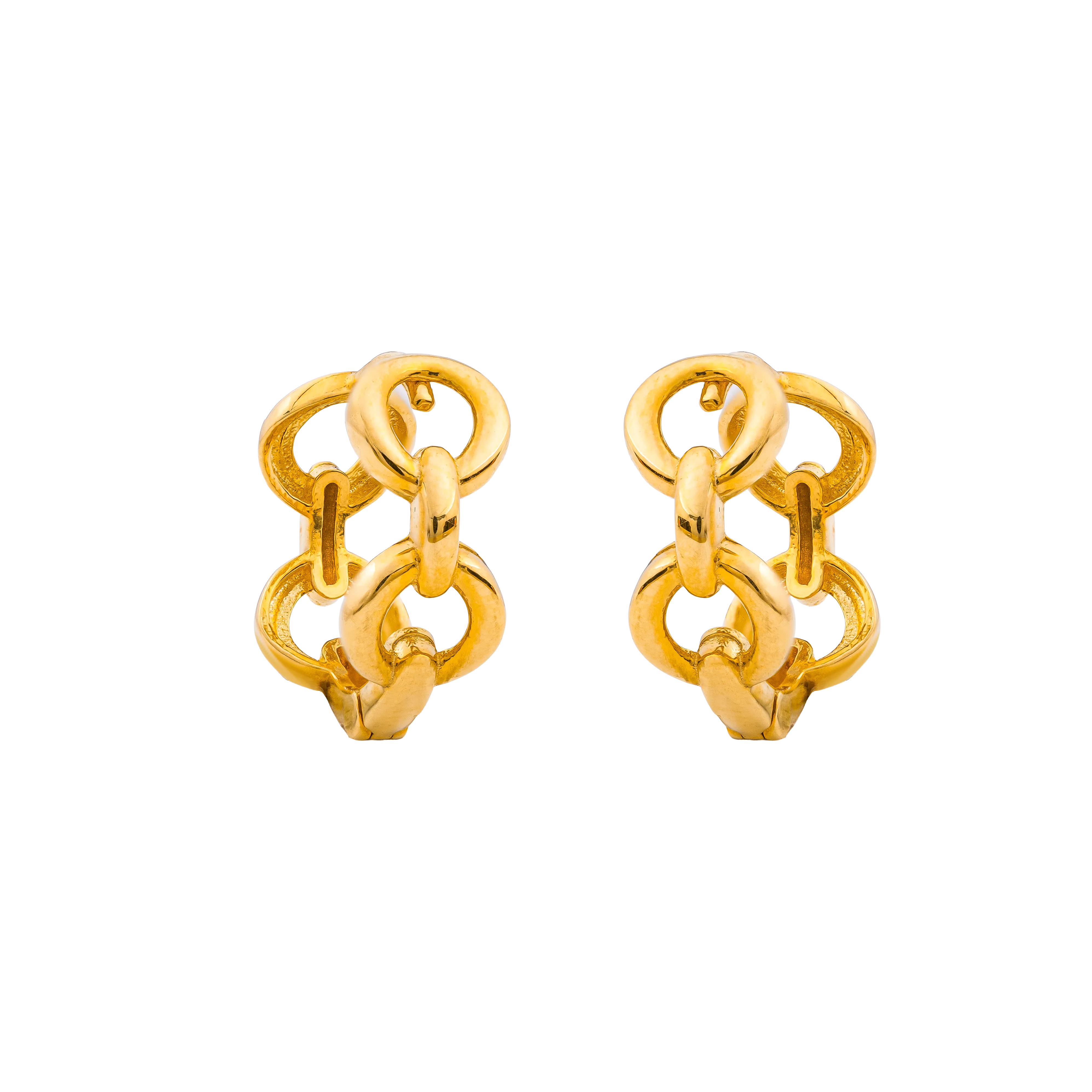 Aurea Gold Hoop Earring in 916 Yellow Gold - DeGem Malaysia