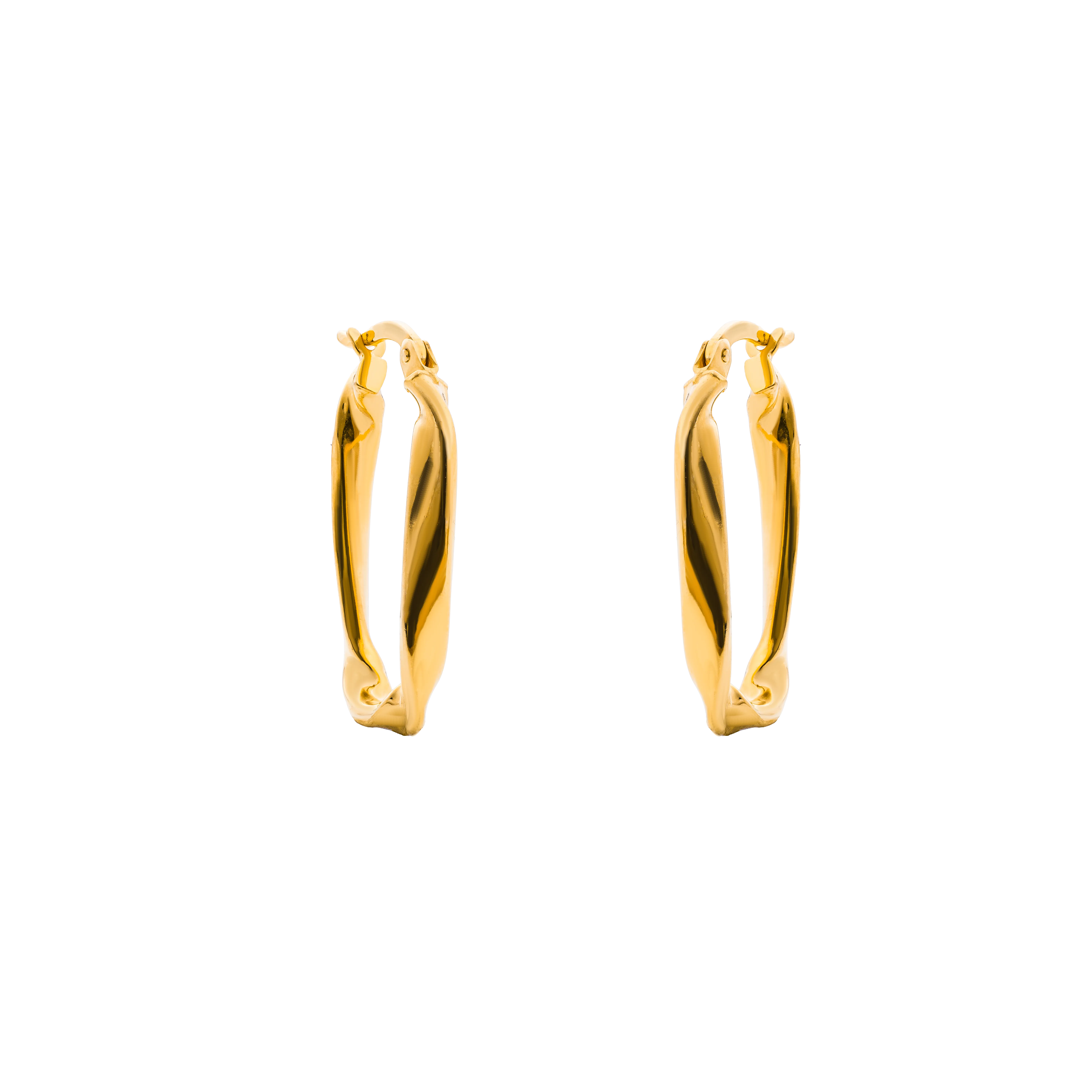 Aurea Gold Hoop Earring in 916 Yellow Gold - DeGem Malaysia