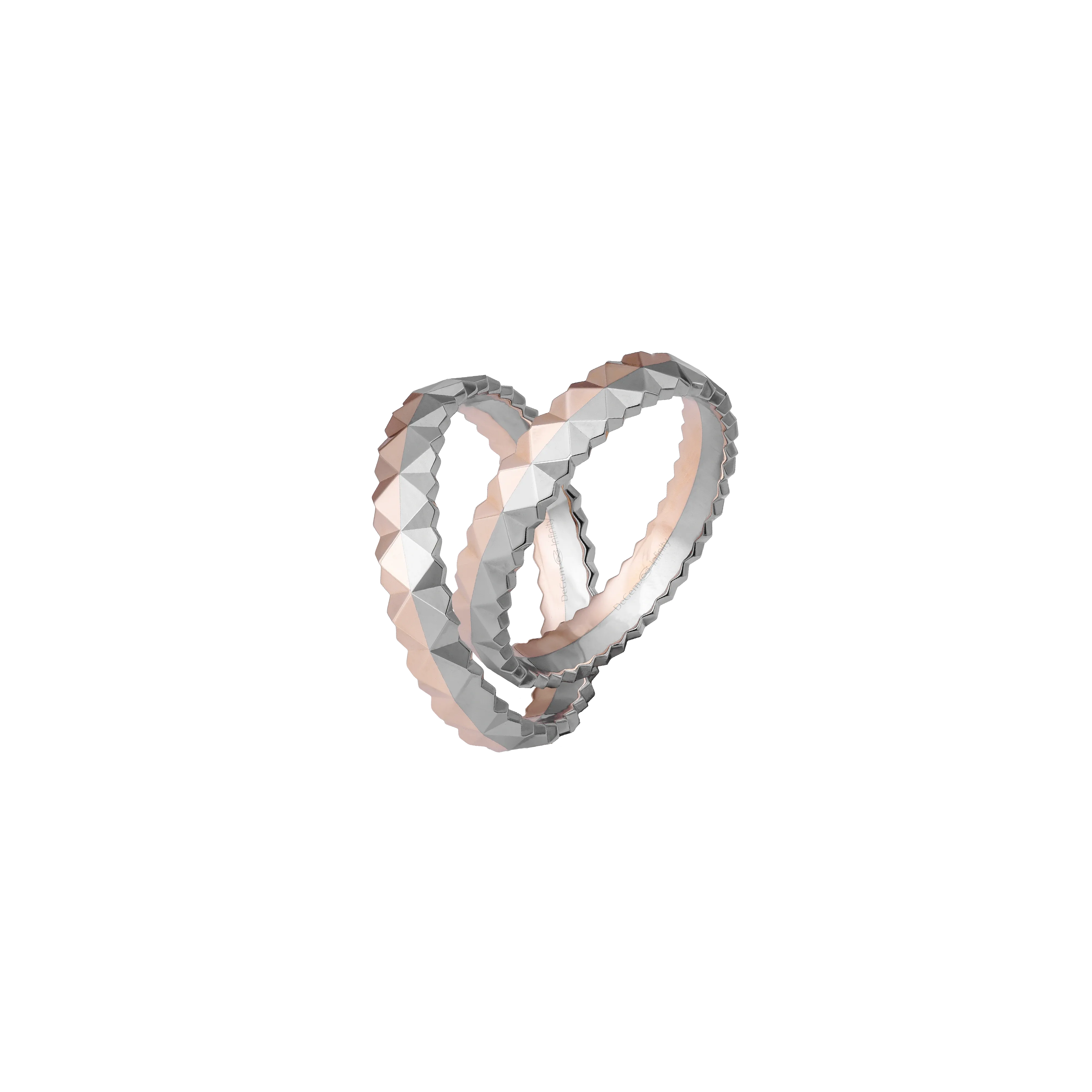 Infinity Fallon Platinum and 18K Rose Gold Wedding Band - DeGem Malaysia