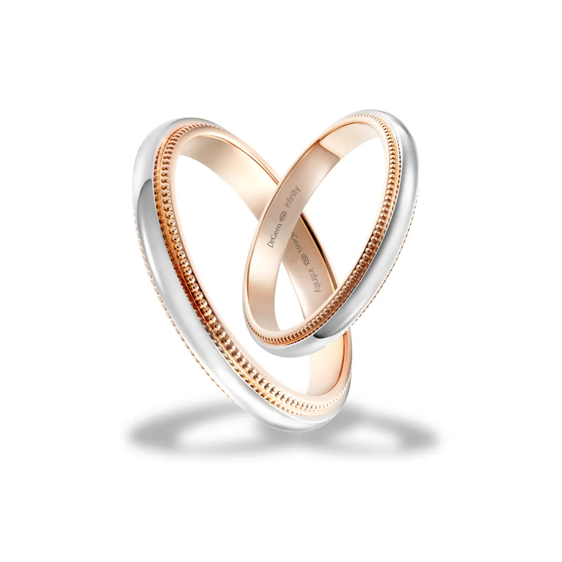 Infinity Sarea Platinum and 18K Rose Gold Wedding Band - DeGem Malaysia