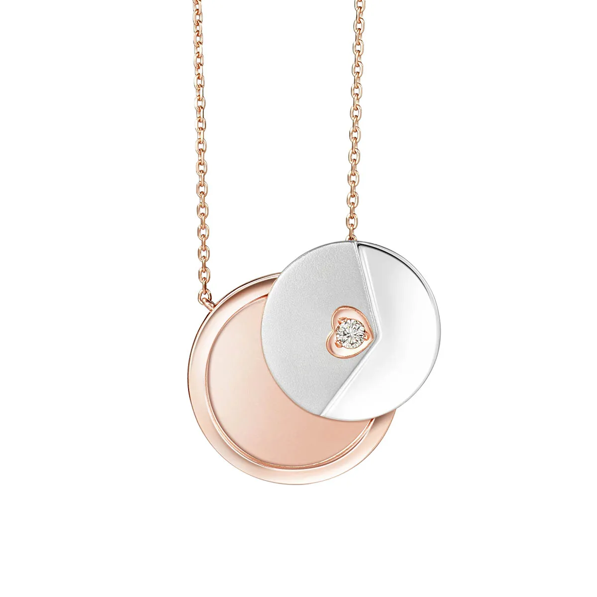 Soleluna Love Letter Diamond Necklace In 10k Rose Gold With 1 Piece of Diamond - DeGem Malaysia