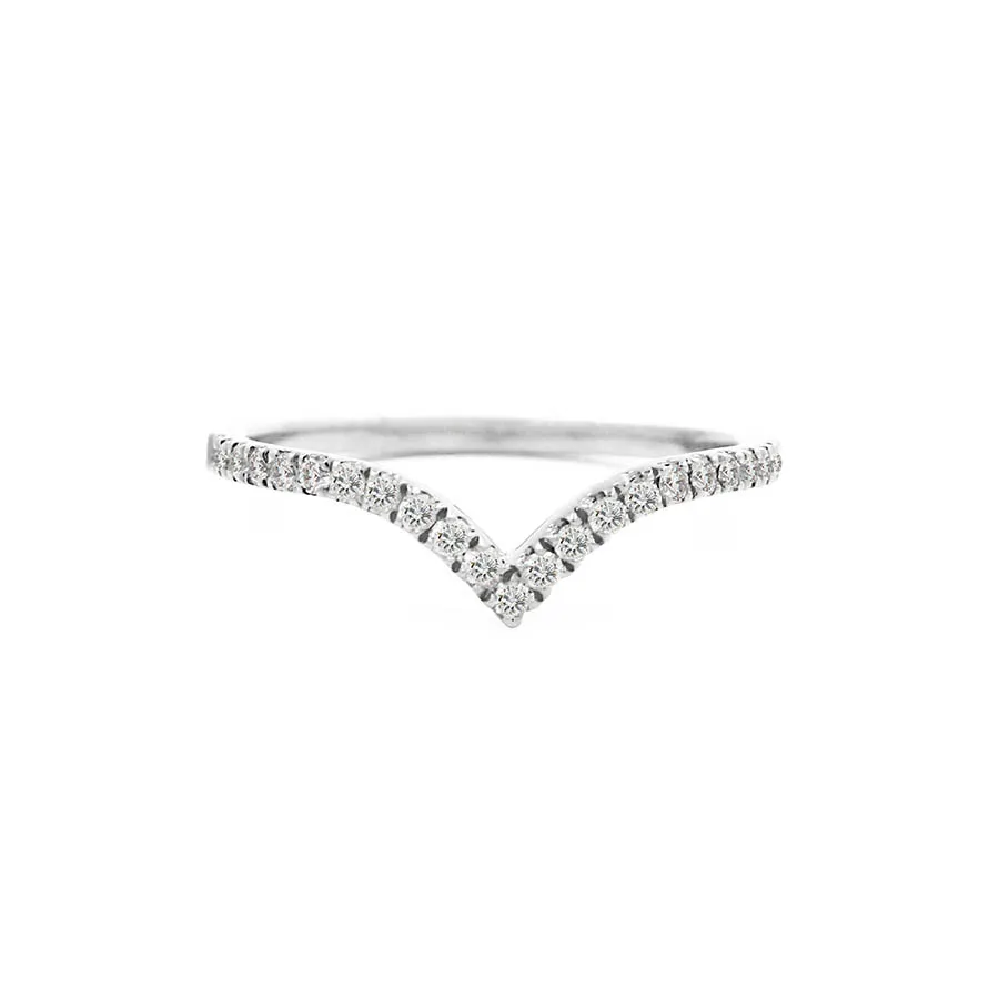 Soleluna Astra Stackable Diamond Ring in 10K White Gold - DeGem Malaysia