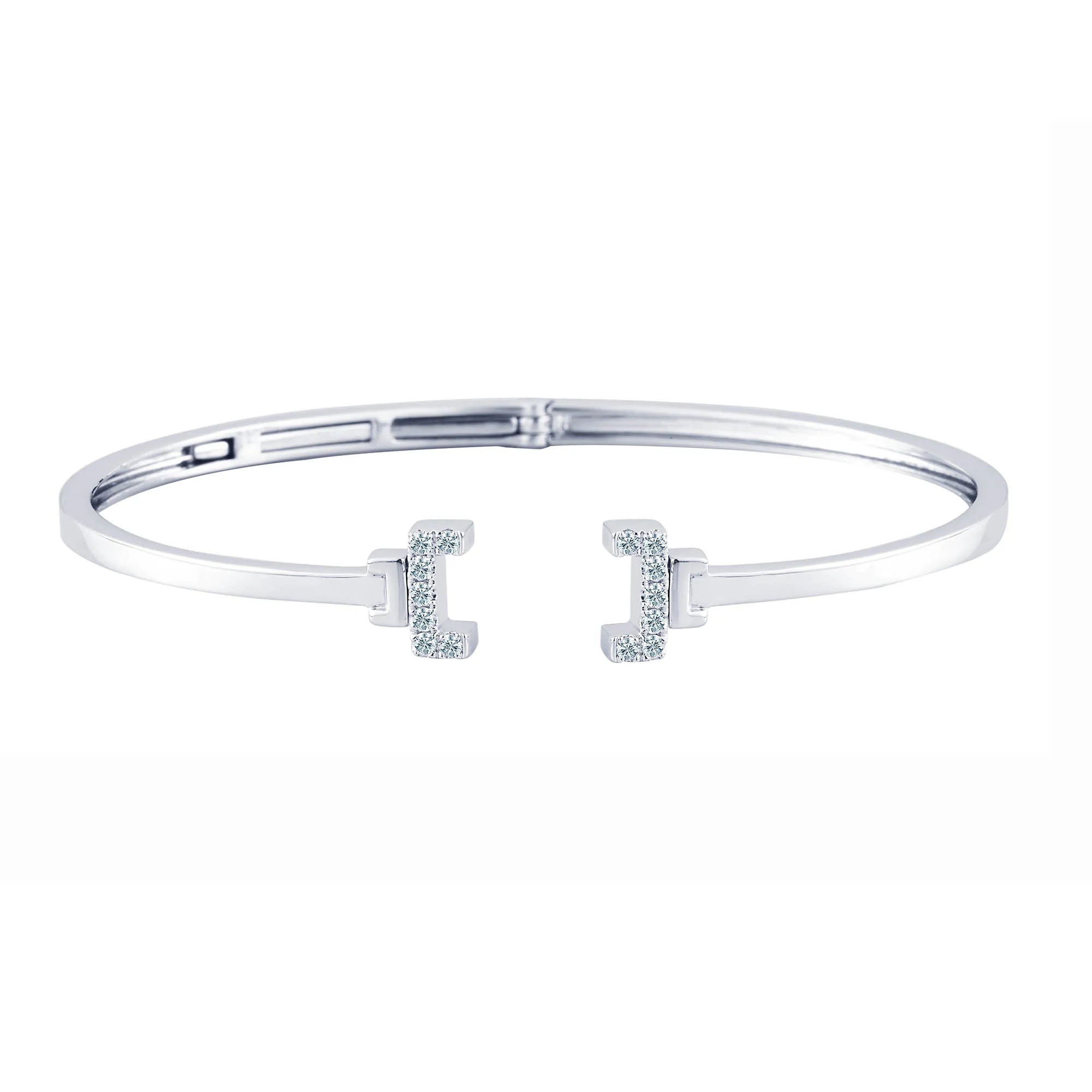 Soleluna Astra Unity Bangle In 10k White Gold With 14 Pieces Of Diamond - DeGem Malaysia