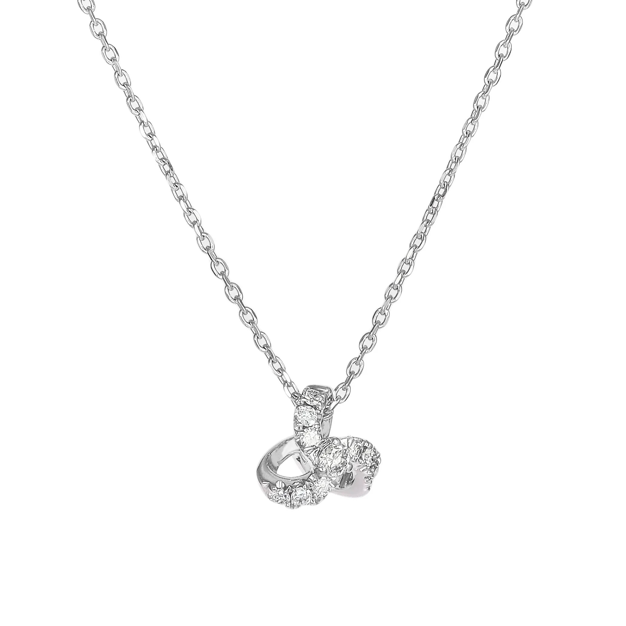 Soleluna Astra Trio Cosmic Loop Necklace In 10k White Gold With 10 Pieces Of Diamonds - DeGem Malaysia
