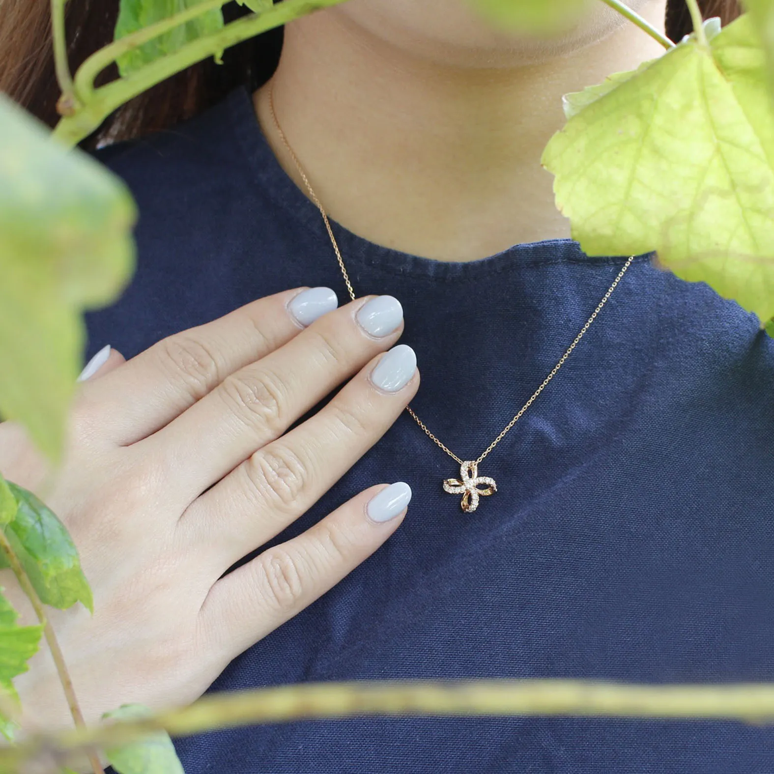 Soleluna Astra Stellar Quad Cosmic Loop Diamond Necklace Inspired by the Boundless Beauty of the Universe and Stars - DeGem Malaysia