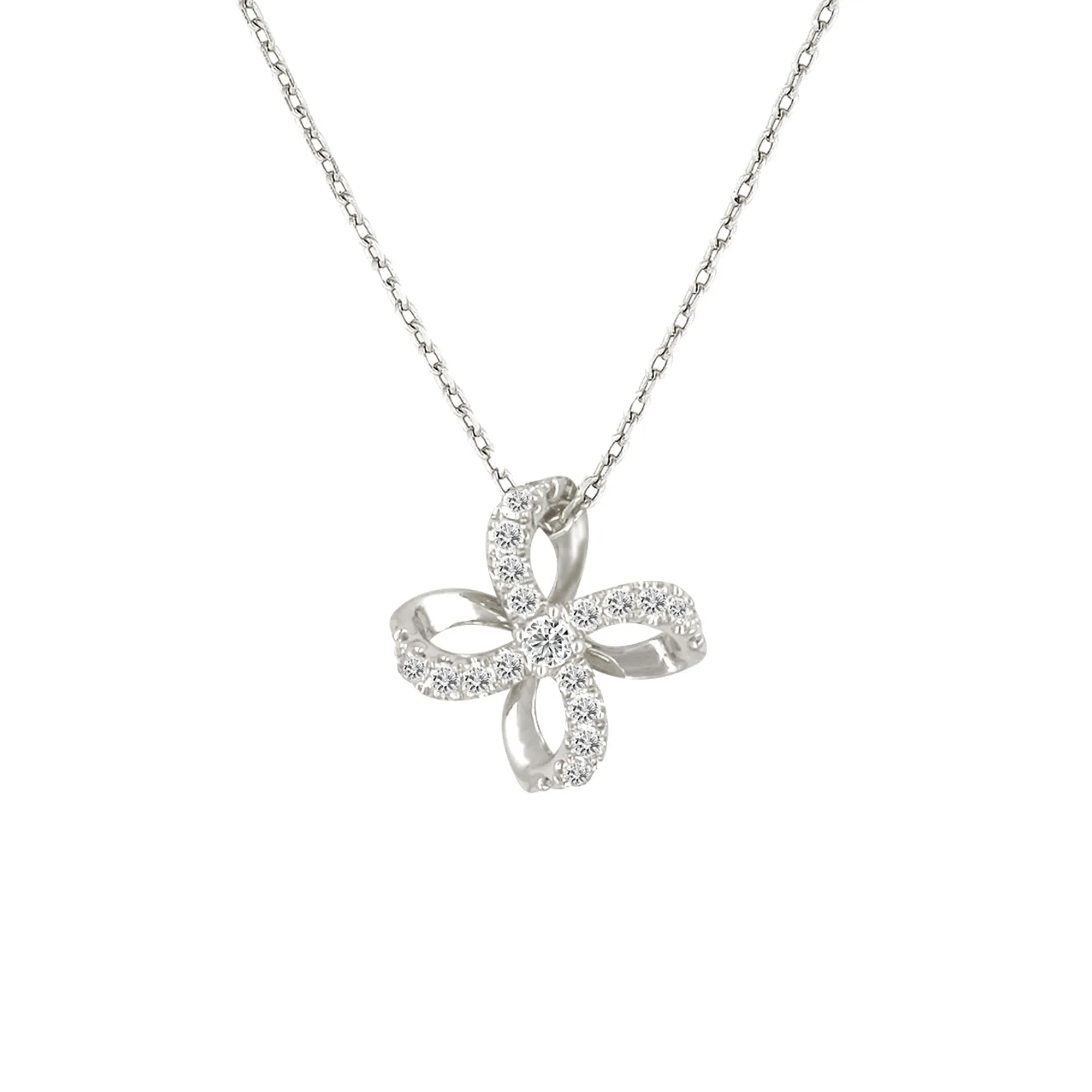 Soleluna Astra Stellar Quad Cosmic Loop Diamond Necklace In 10k Rose Gold With 21 Pieces Of Diamonds  - DeGem Malaysia