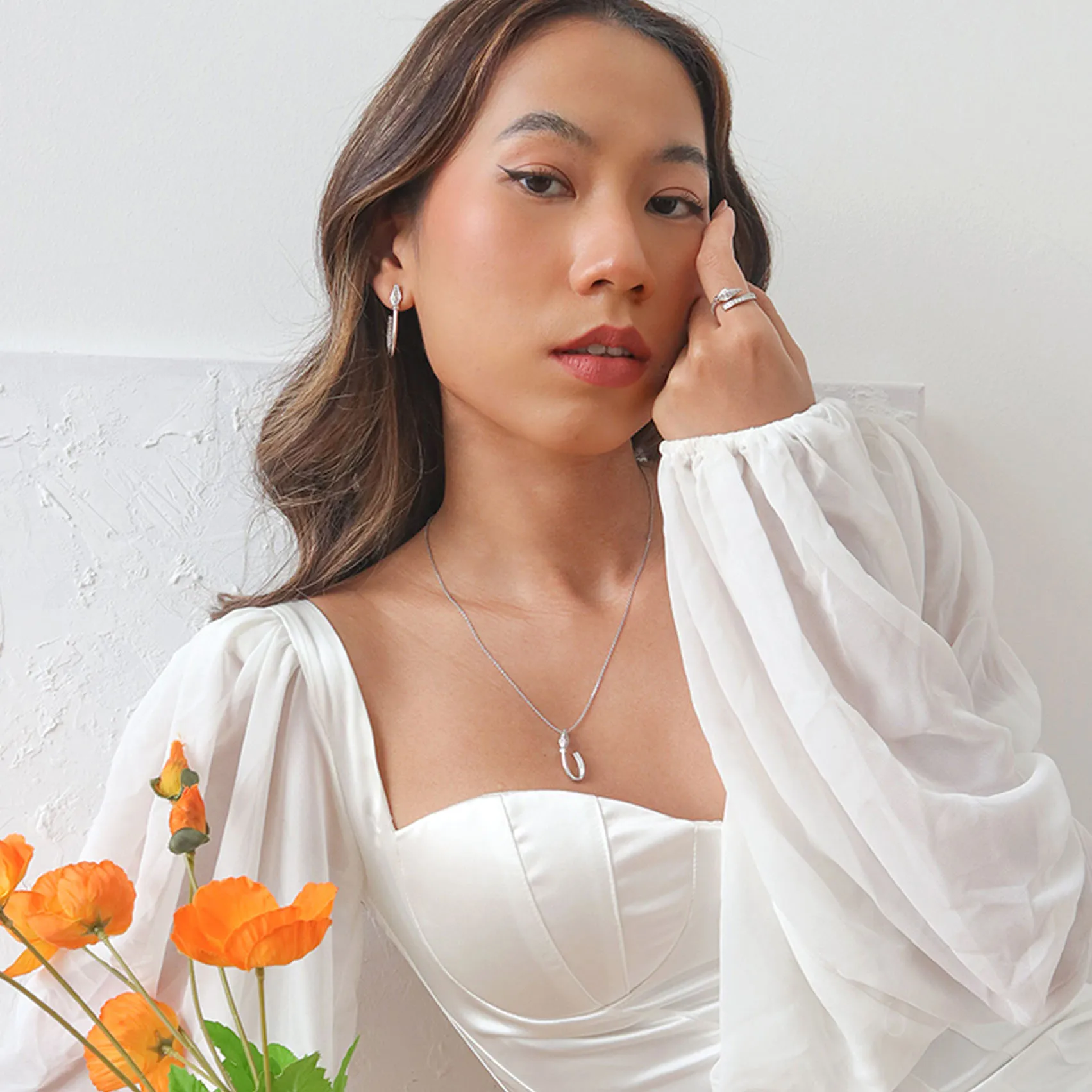 Soleluna Urban Warrior Diamond Necklace Featuring a Spear Made of Diamonds and 10K White Gold - DeGem Malaysia