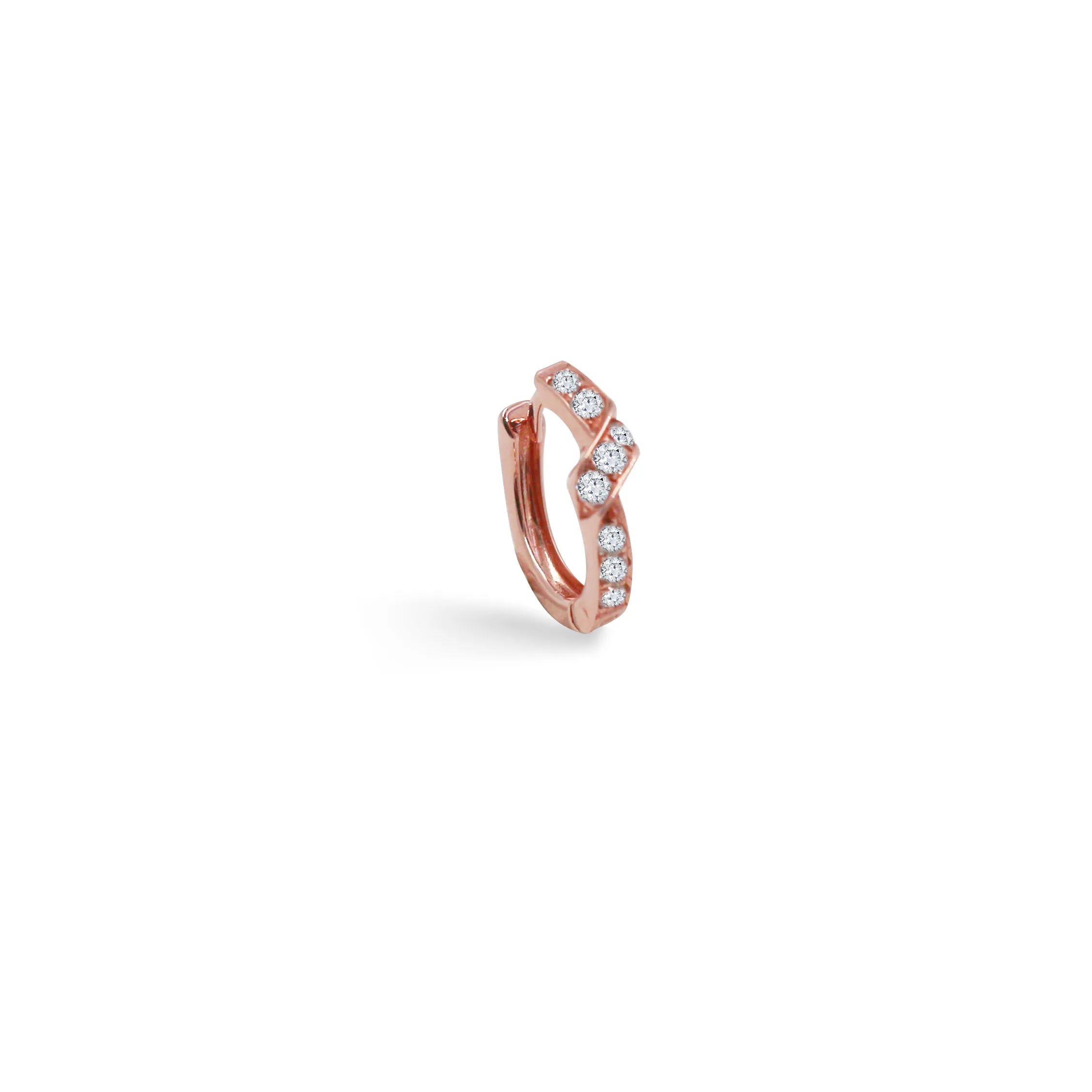 Soleluna Vero Amore Hoop Earring Featuring 10K Rose Gold with 8 Pieces of Round Brilliant Cut Diamonds - DeGem Malaysia