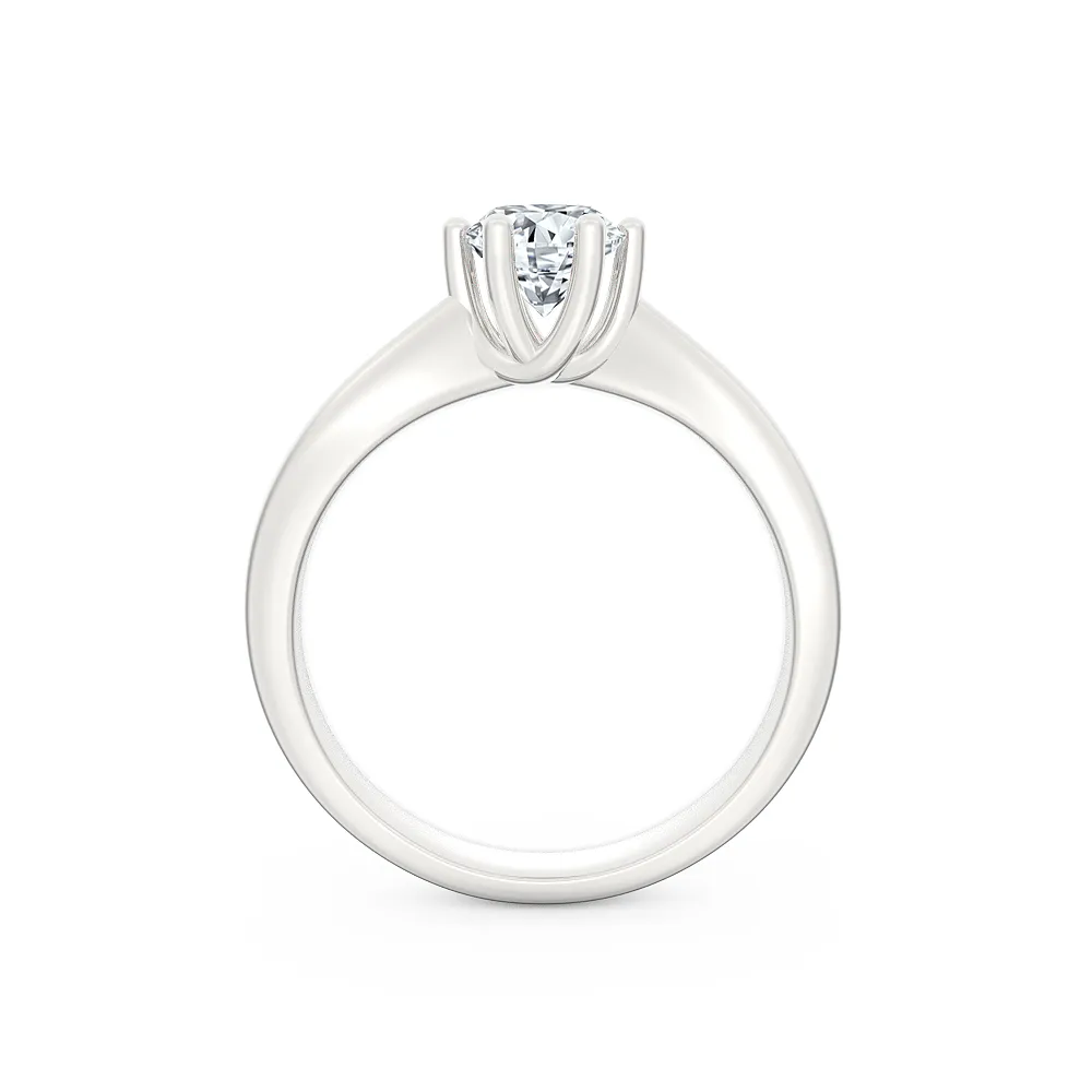 BrilliantC Unity 6-Prong Round Solitaire Engagement Ring in Platinum with an Ideal-Cut BrilliantC Diamond at the Heart - DeGem Malaysia