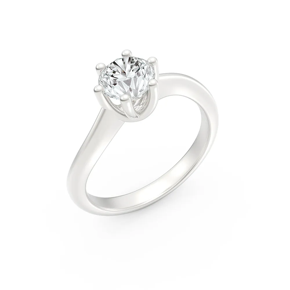 BrilliantC Unity 6-Prong Round Solitaire Engagement Ring Featuring an Ideal-Cut BrilliantC Diamond at the Heart in a Platinum Setting - DeGem Malaysia