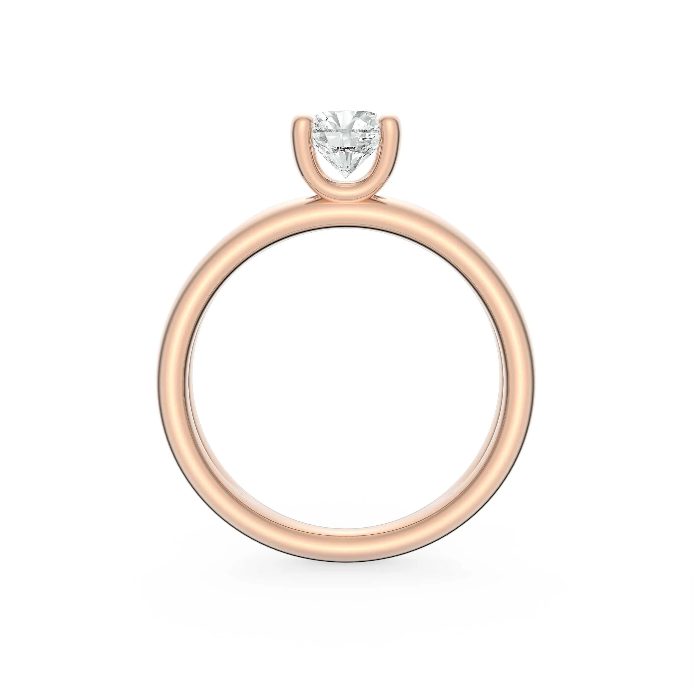 BrilliantC Unity 4 Prong Round Solitaire Engagement Ring Set In 18K Rose Gold with an Ideal-Cut BrilliantC Diamond - DeGem Malaysia