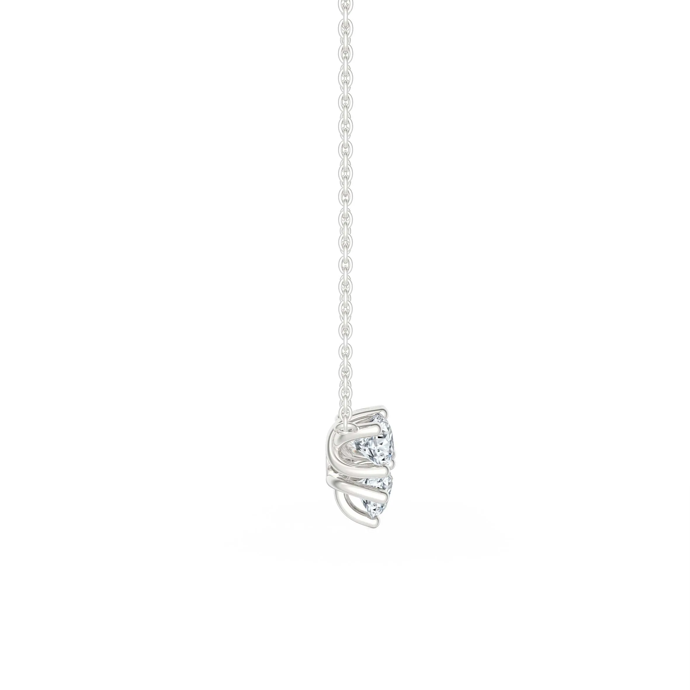 BrilliantC Unity 3-Stone Diamond Pendant Featuring 3 Divine Ideal-Cut BrilliantC Diamonds Forming the Heart of a Platinum Necklace - DeGem Malaysia