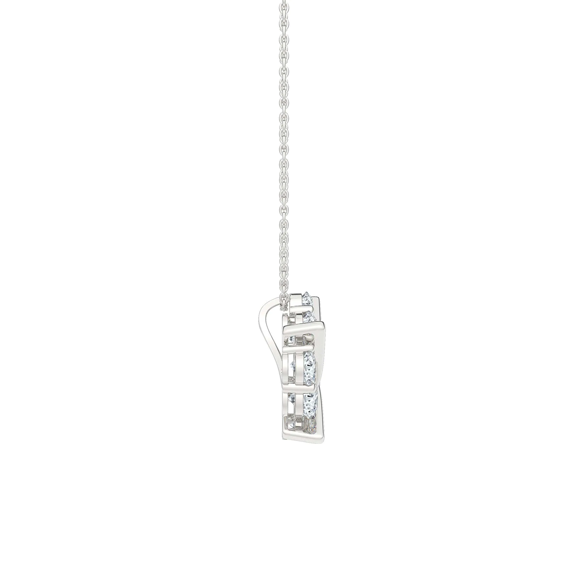 BrilliantC Connect Diamond Pendant Necklace In 18K Rose Gold Featuring Graduated Sizes of Ideal-Cut BrilliantC Diamonds in an Endless Loop - DeGem Malaysia