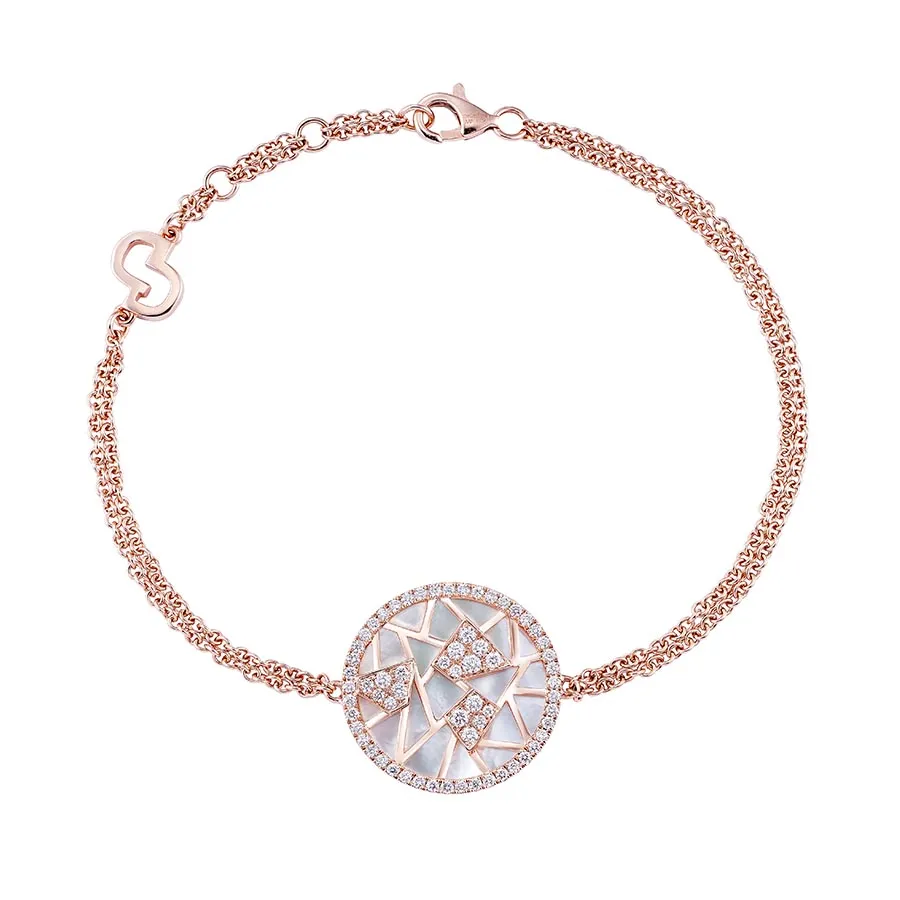 Archt Lattice Bracelet Combining Ancient Oriental Ice-Ray Motifs Found in Window Lattice with Mother of Pearl - DeGem Malaysia