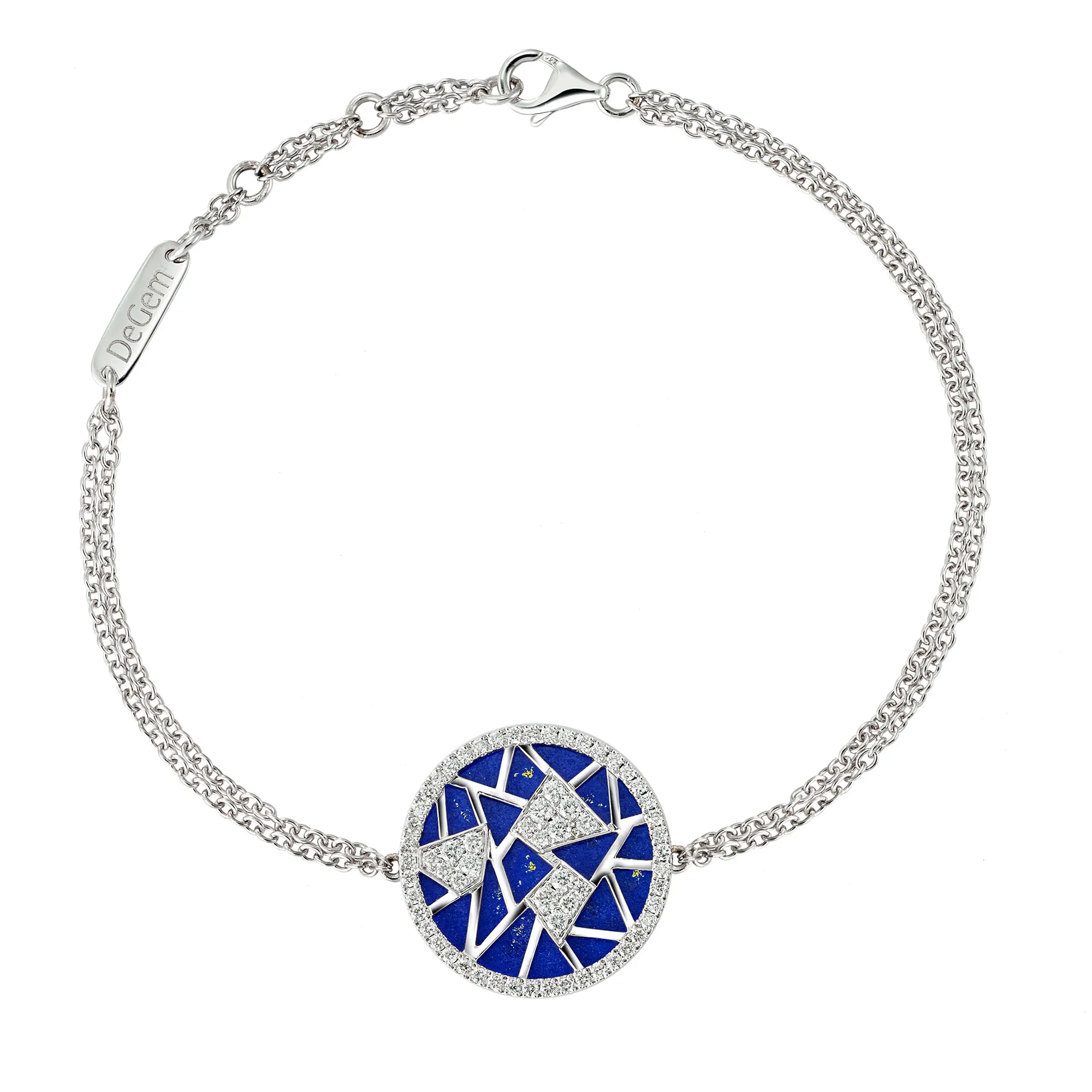 Archt Lattice Bracelet With Lapis Lazuli, Mother Of Pearl And Malachite - DeGem Malaysia