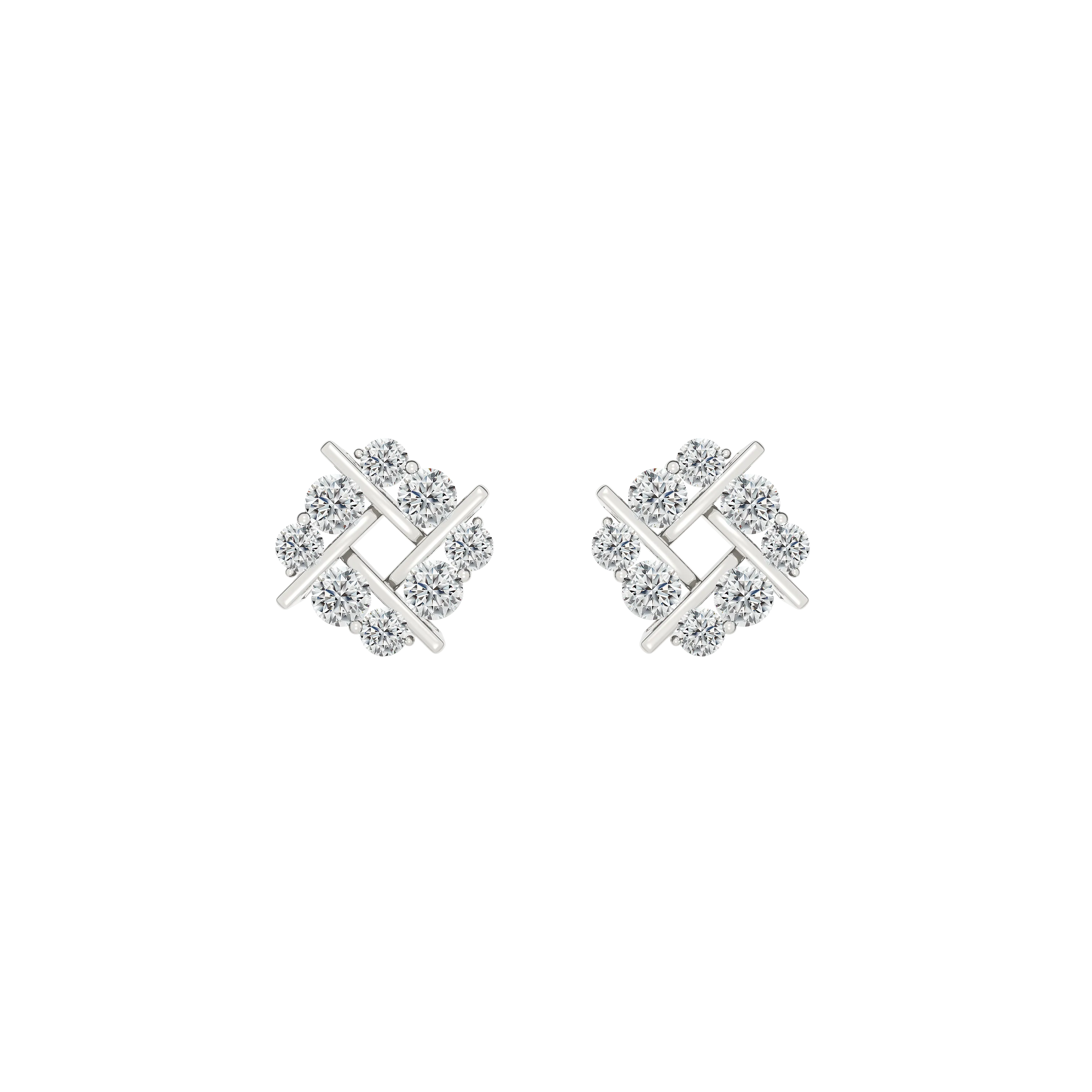 BrilliantC Connect Diamond Earrings Featuring 18K Rose Gold Endless Loop with 16 Ideal-Cut BrilliantC Diamonds - DeGem Malaysia