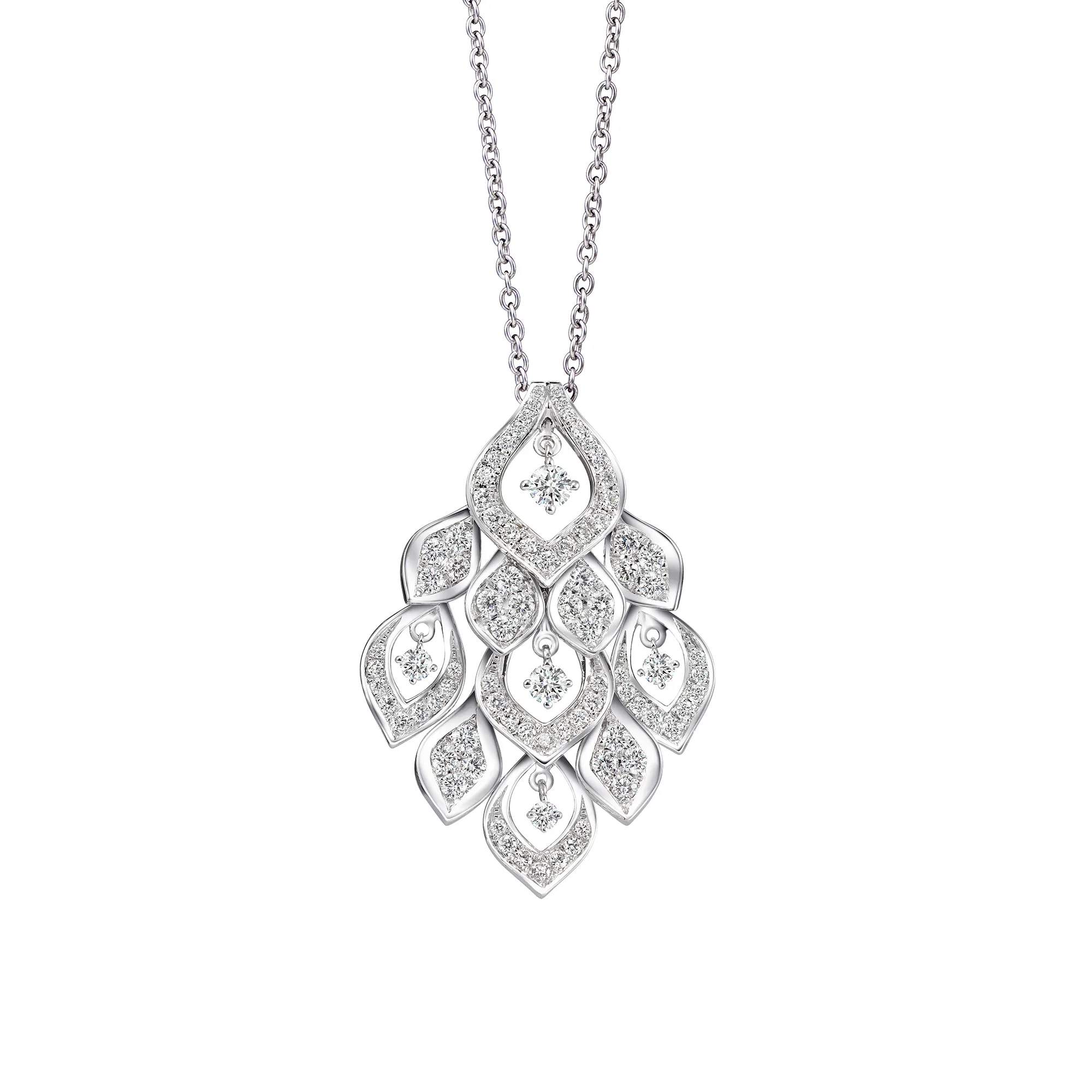 DeGem Ayla Asil Diamond Necklace Featuring 18K White Gold with Diamonds - DeGem Malaysia