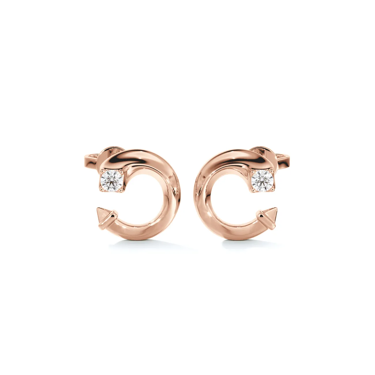 Forevermark Avaanti Mini Diamond Earrings Featuring De Beers Forevermark Diamonds set atop the Forevermark Avaanti Mini Earrings in 18K Rose Gold - DeGem Malaysia