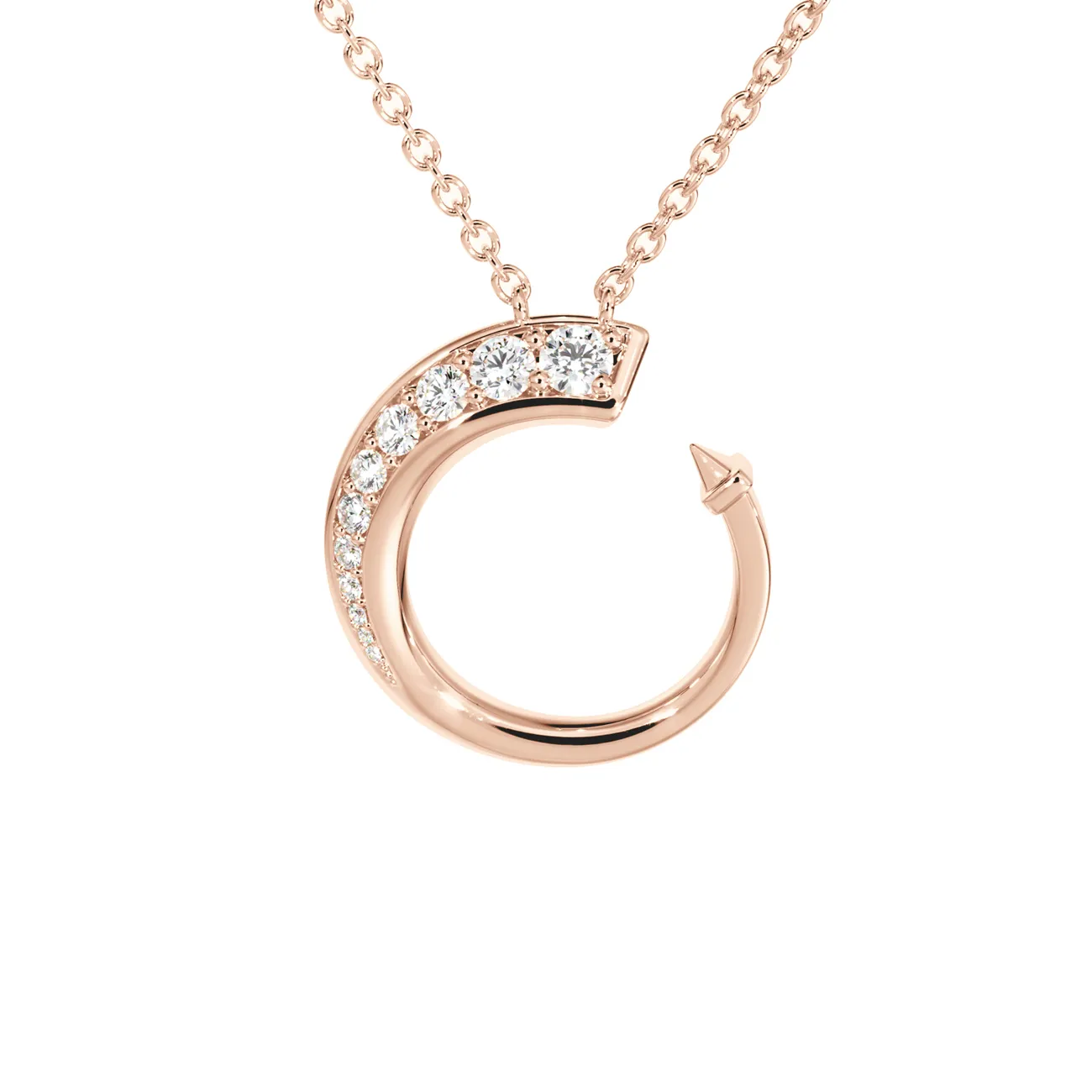 Forevermark Avaanti Pavé Diamond Pendant In 18K Rose Gold With 11 De Beers Forevermark Pavé Diamonds - DeGem Malaysia