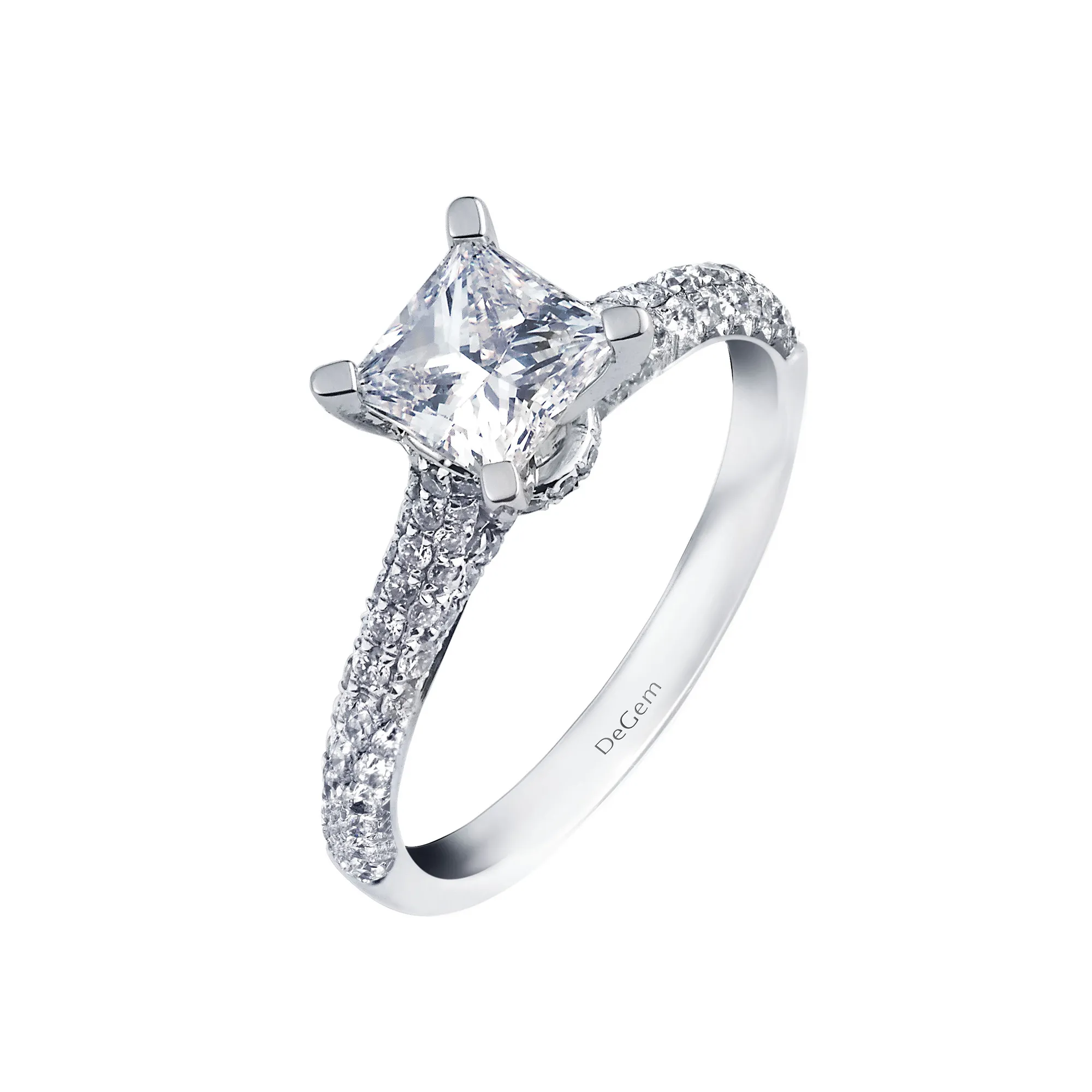 Forevermark Royal Princess Cut Diamond Engagement Ring - DeGem Malaysia