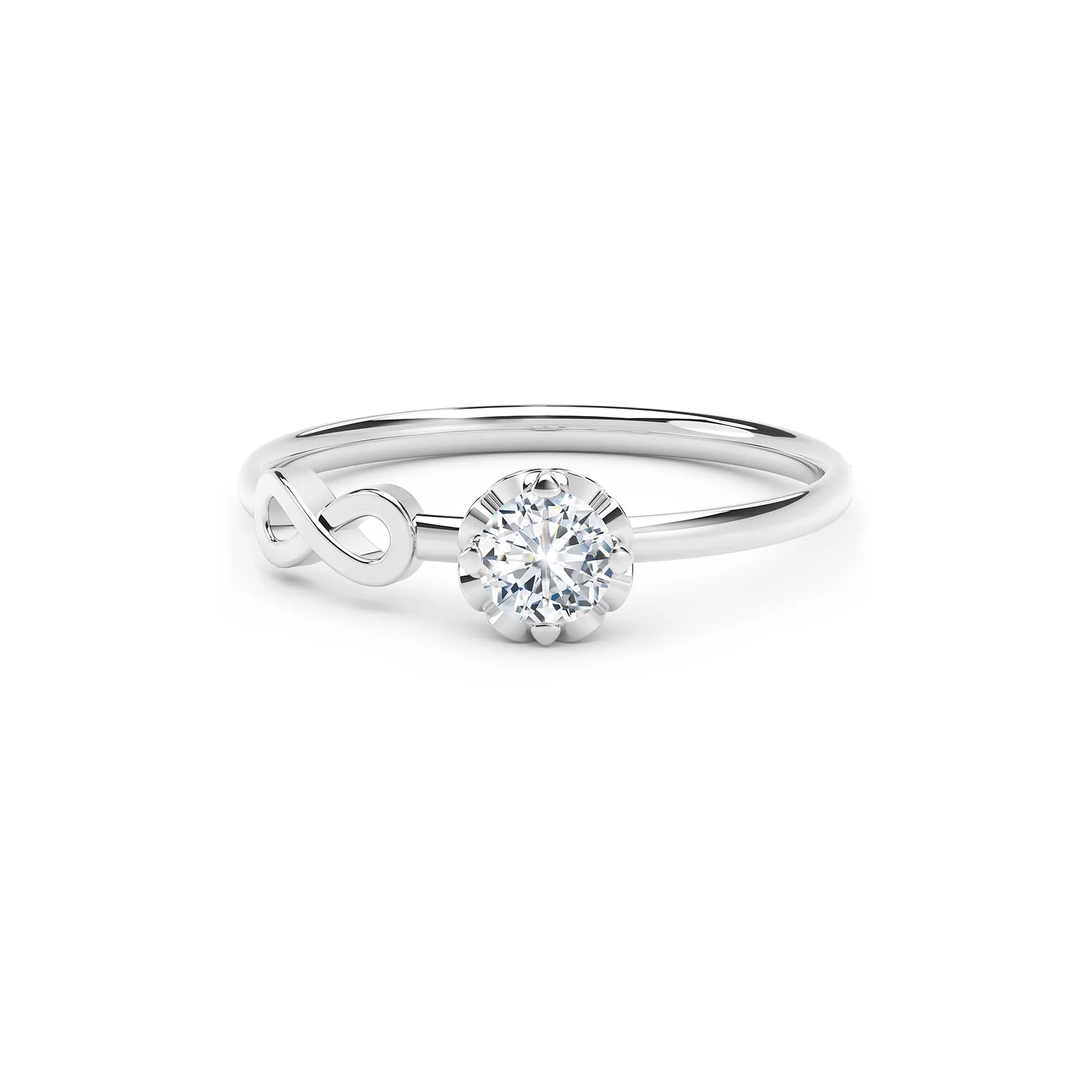 Forevermark Endlea Solitaire Diamond Ring With Timeless Ribbon Motif - DeGem Malaysia